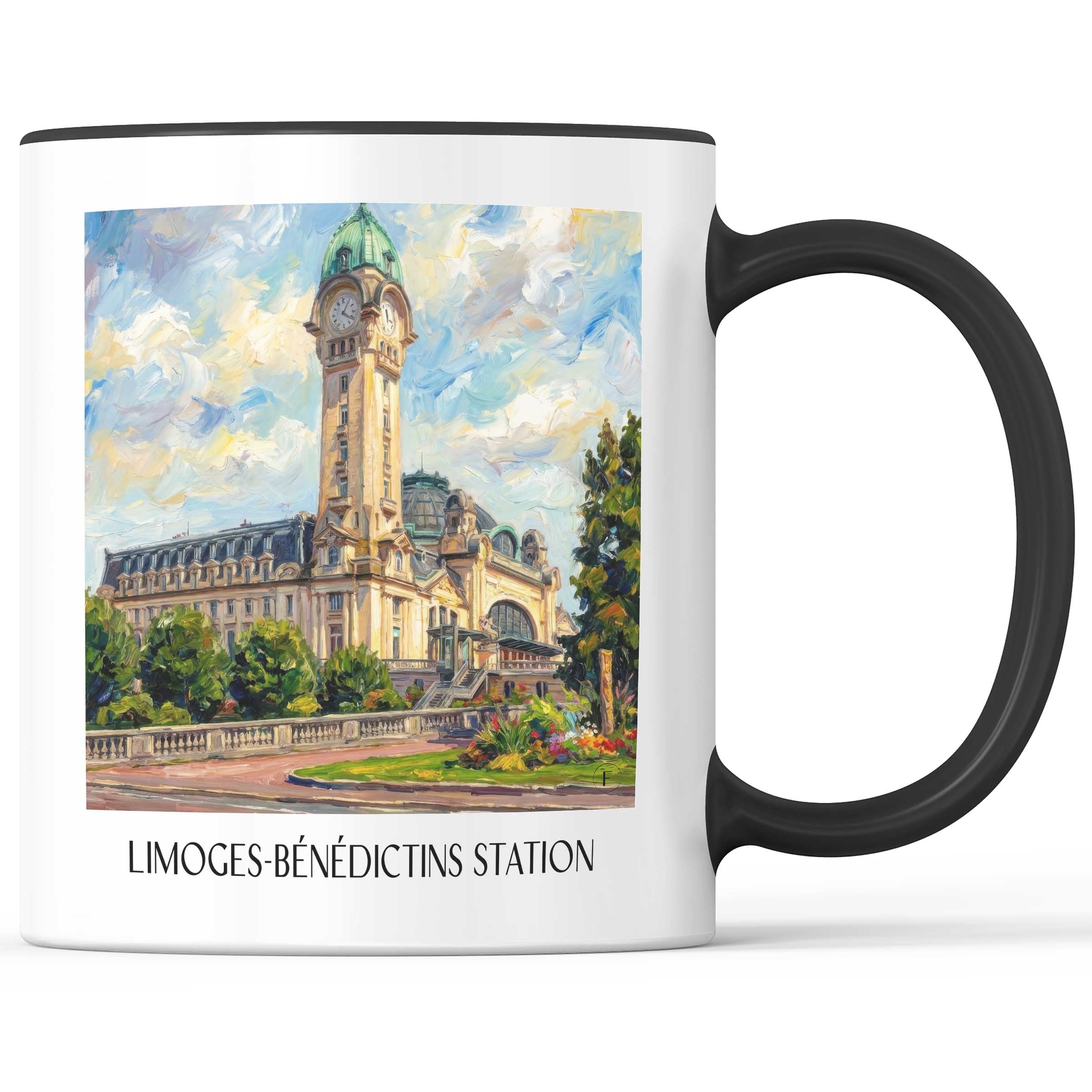 Gare de Limoges-Bénédictins Kaffeebecher - Limoges - Frankreich Becher - Kaffeetasse im Ölgemälde Stil