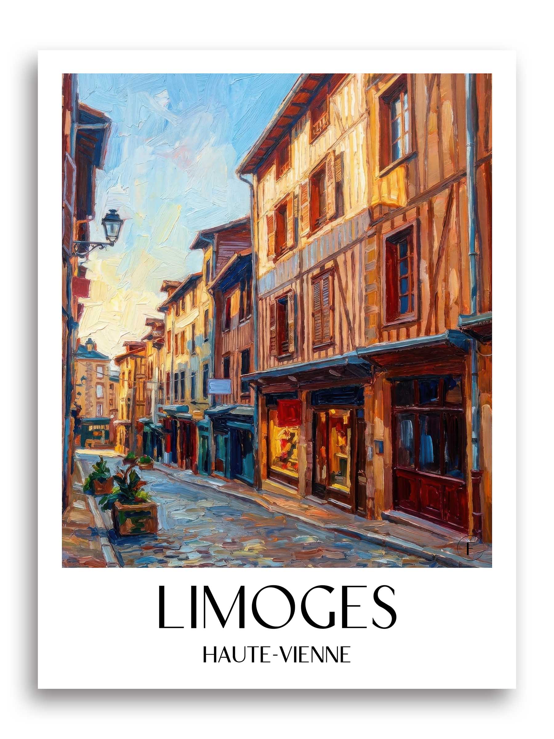 Limoges Poster - Haute-Vienne - Frankreich Kunstdruck - Ölgemälde von A4 bis A1