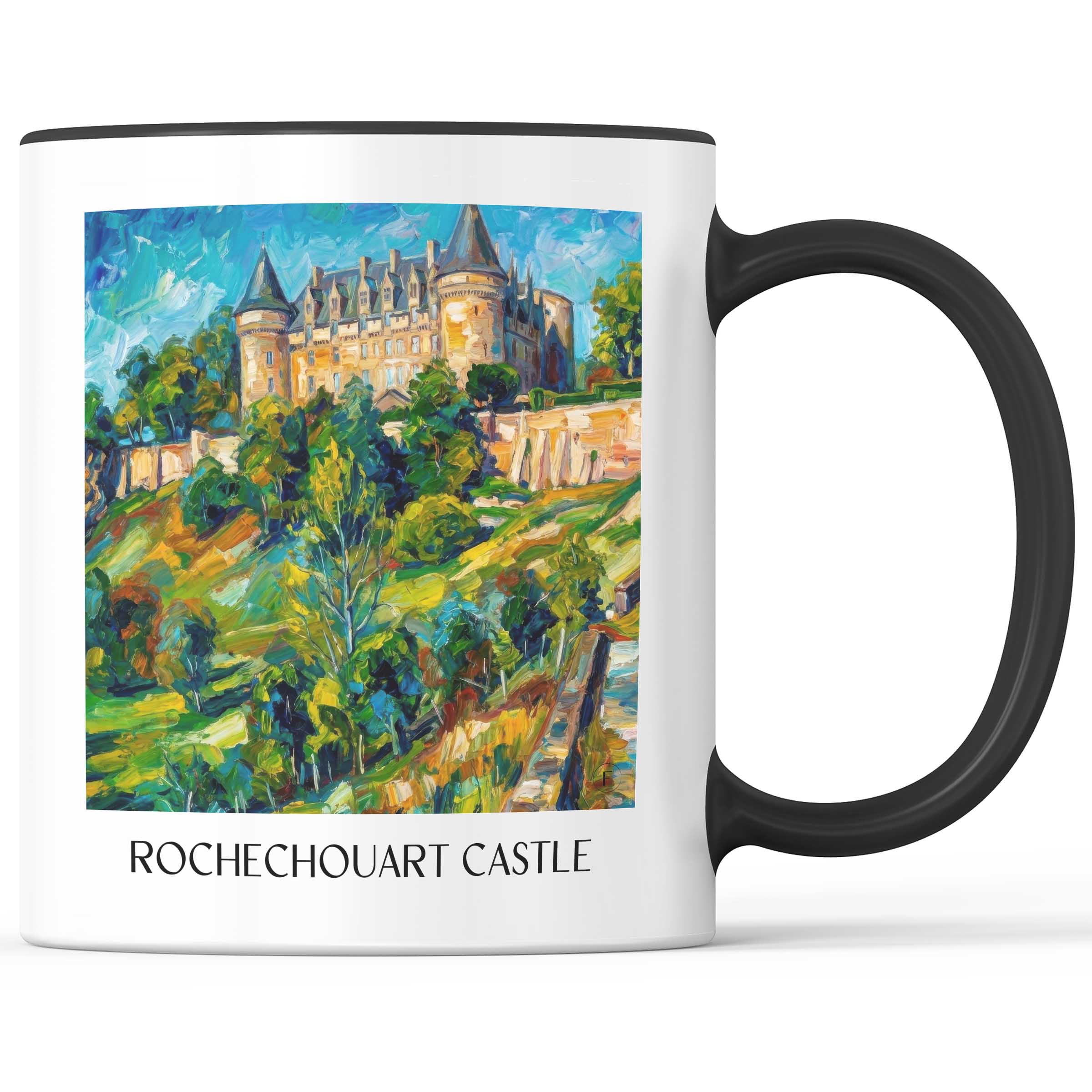 Château de Rochechouart Kaffeebecher - Haute-Vienne - Frankreich Becher - Kaffeetasse im Ölgemälde Stil