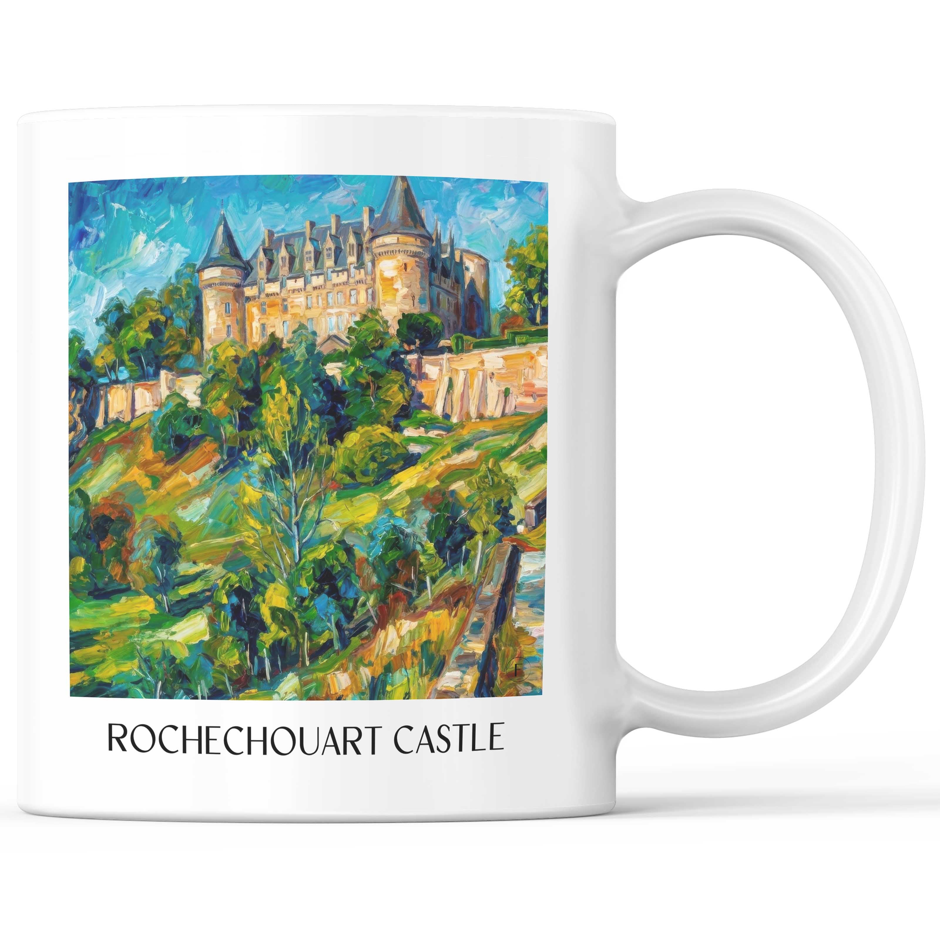 Château de Rochechouart Kaffeebecher - Haute-Vienne - Frankreich Becher - Kaffeetasse im Ölgemälde Stil