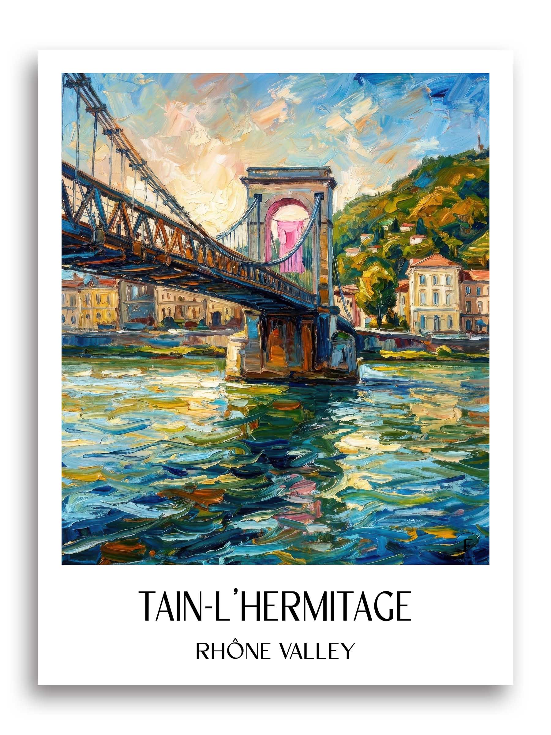 Tain-l'Hermitage Poster - Vallée du Rhône - Frankreich Kunstdruck - Ölgemälde von A4 bis A1