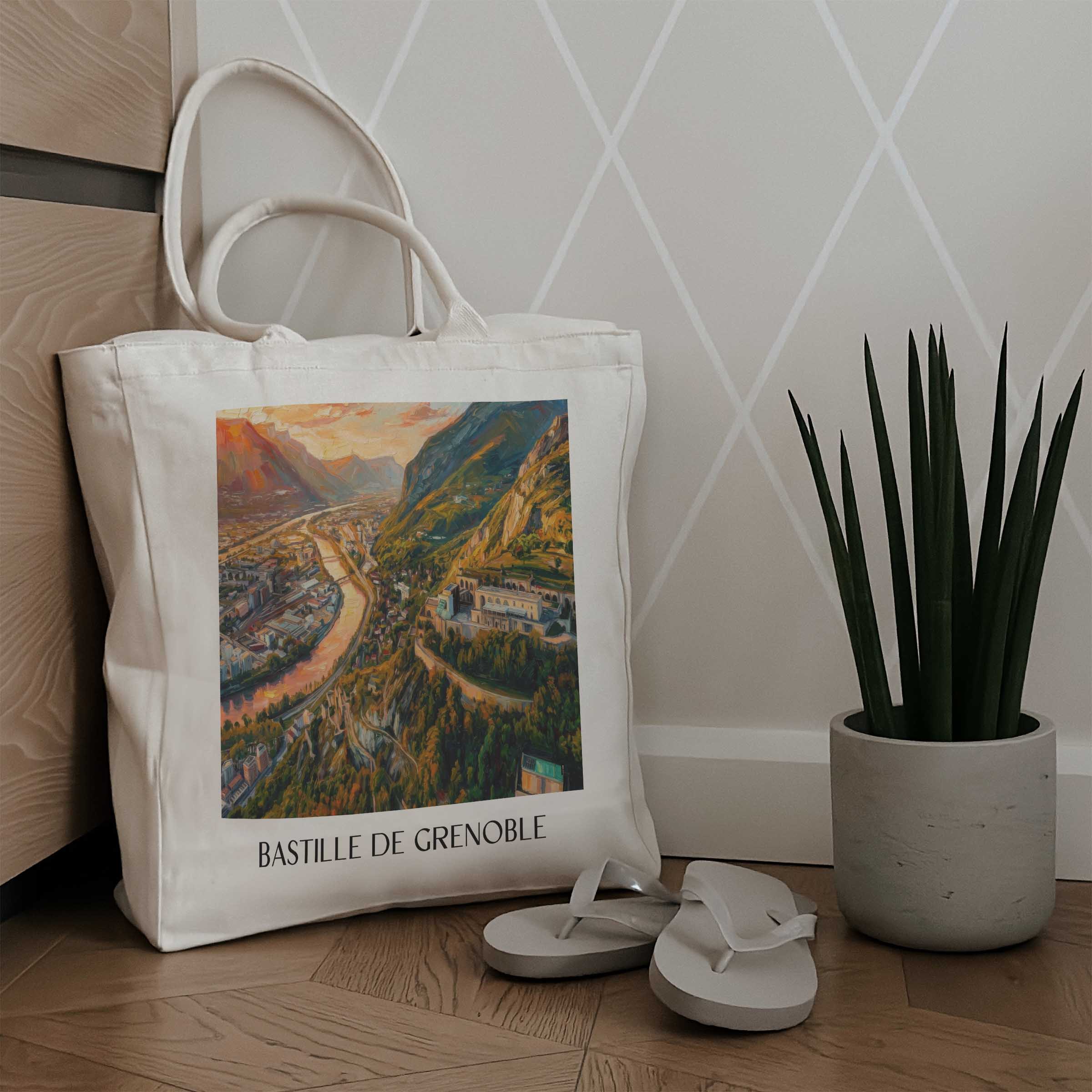 bastille-de-grenoble-isère-frankreich-einkaufstasche-oil-painting-oelgemaelde