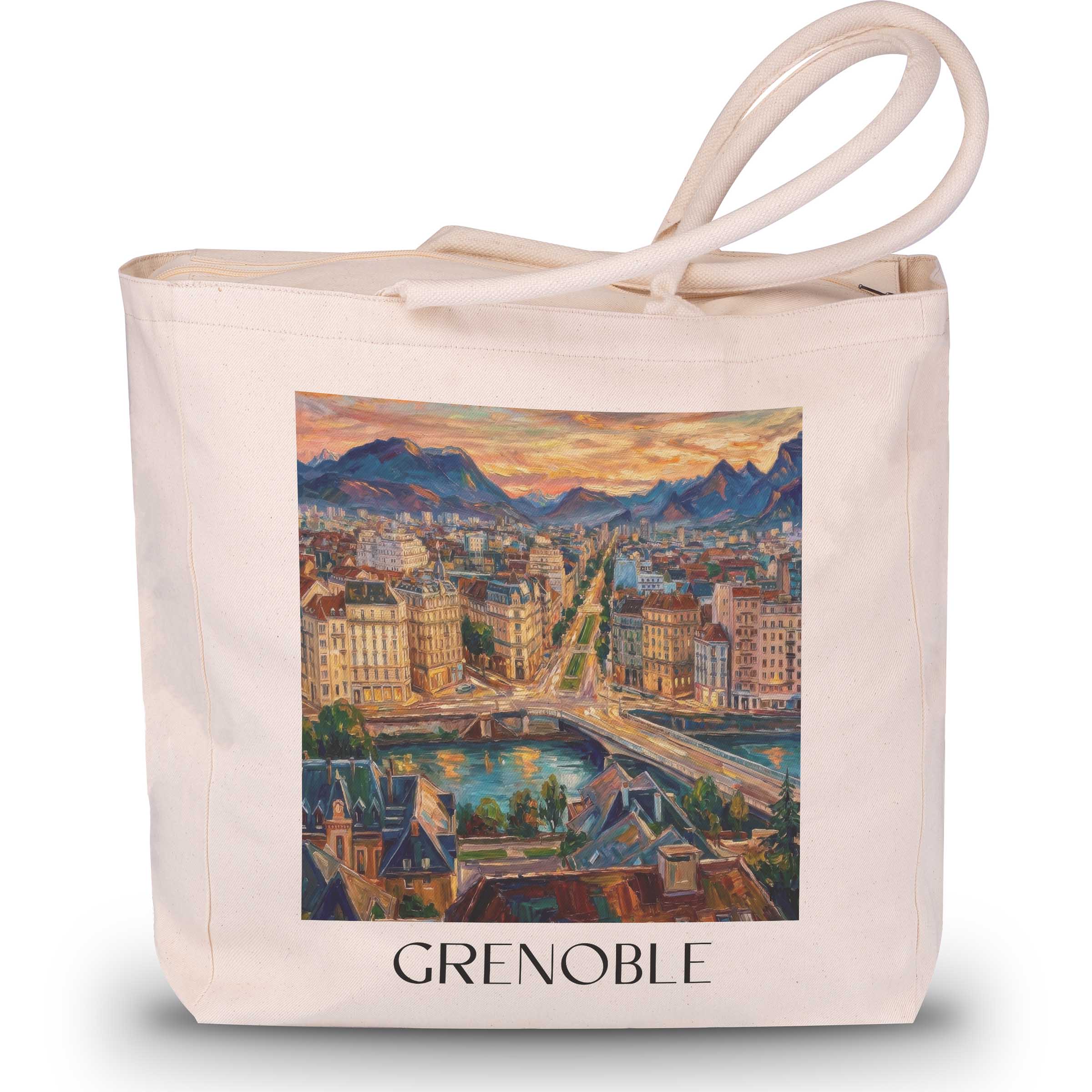 Grenoble Shopping Tasche - Isère - Frankreich Tote Bag - Einkaufstasche im Ölgemälde Stil