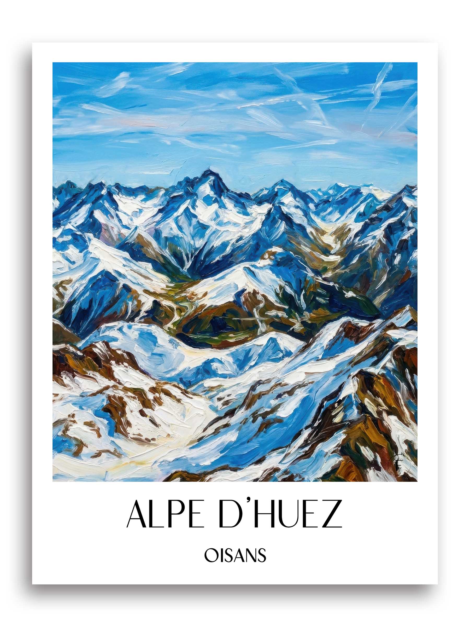 L'Alpe d'Huez Poster - Oisans - Frankreich Kunstdruck - Ölgemälde von A4 bis A1
