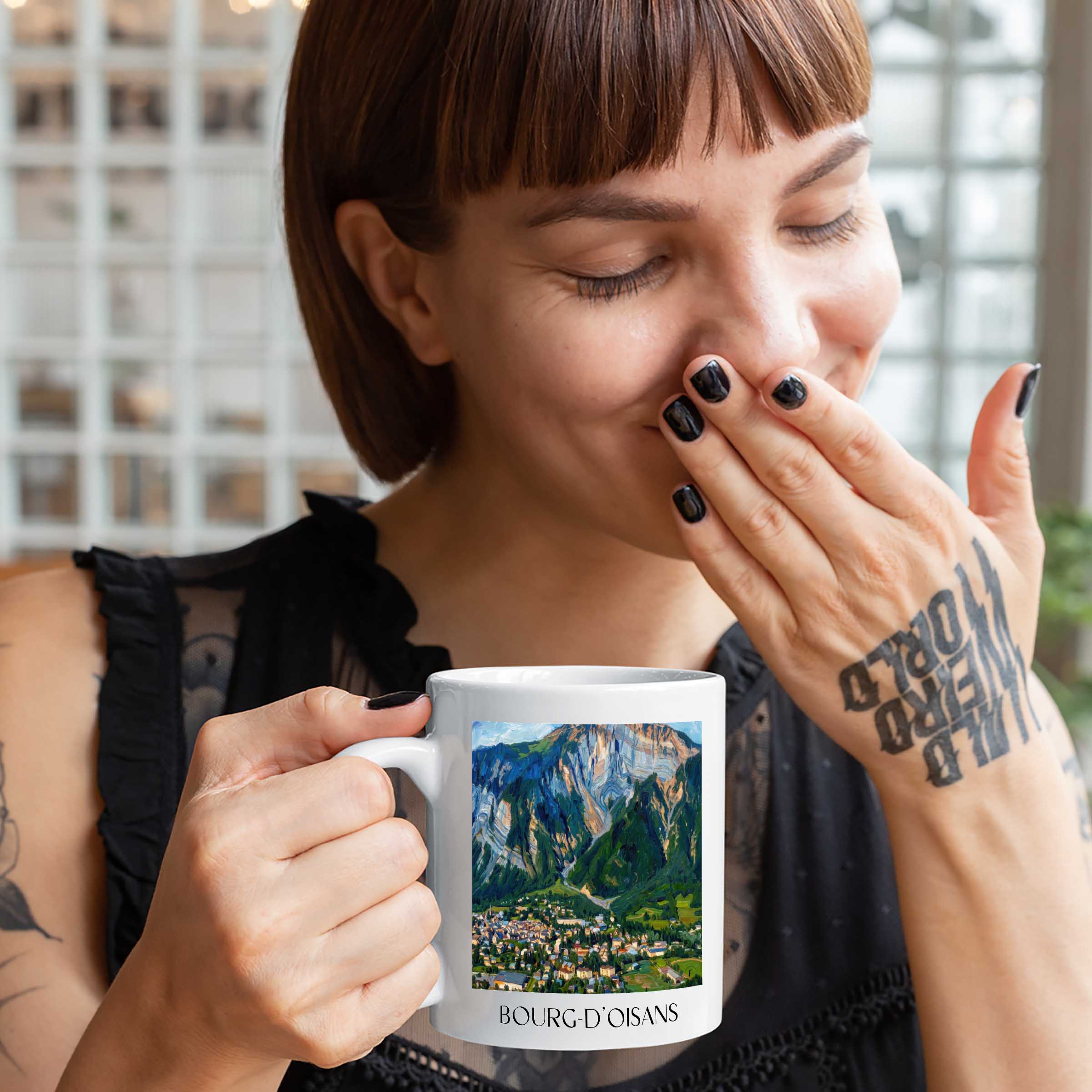 bourg-d'oisans-isère-frankreich-kaffeebecher-oil-painting-oelgemaelde