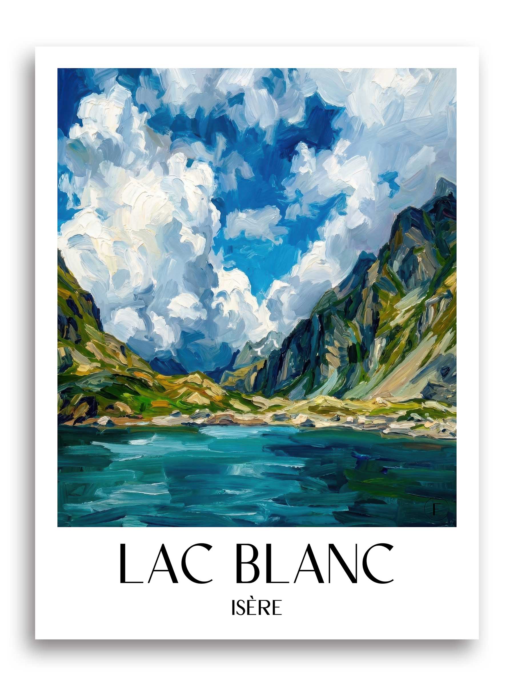 Lac Blanc Poster - Isère - Frankreich Kunstdruck - Ölgemälde von A4 bis A1