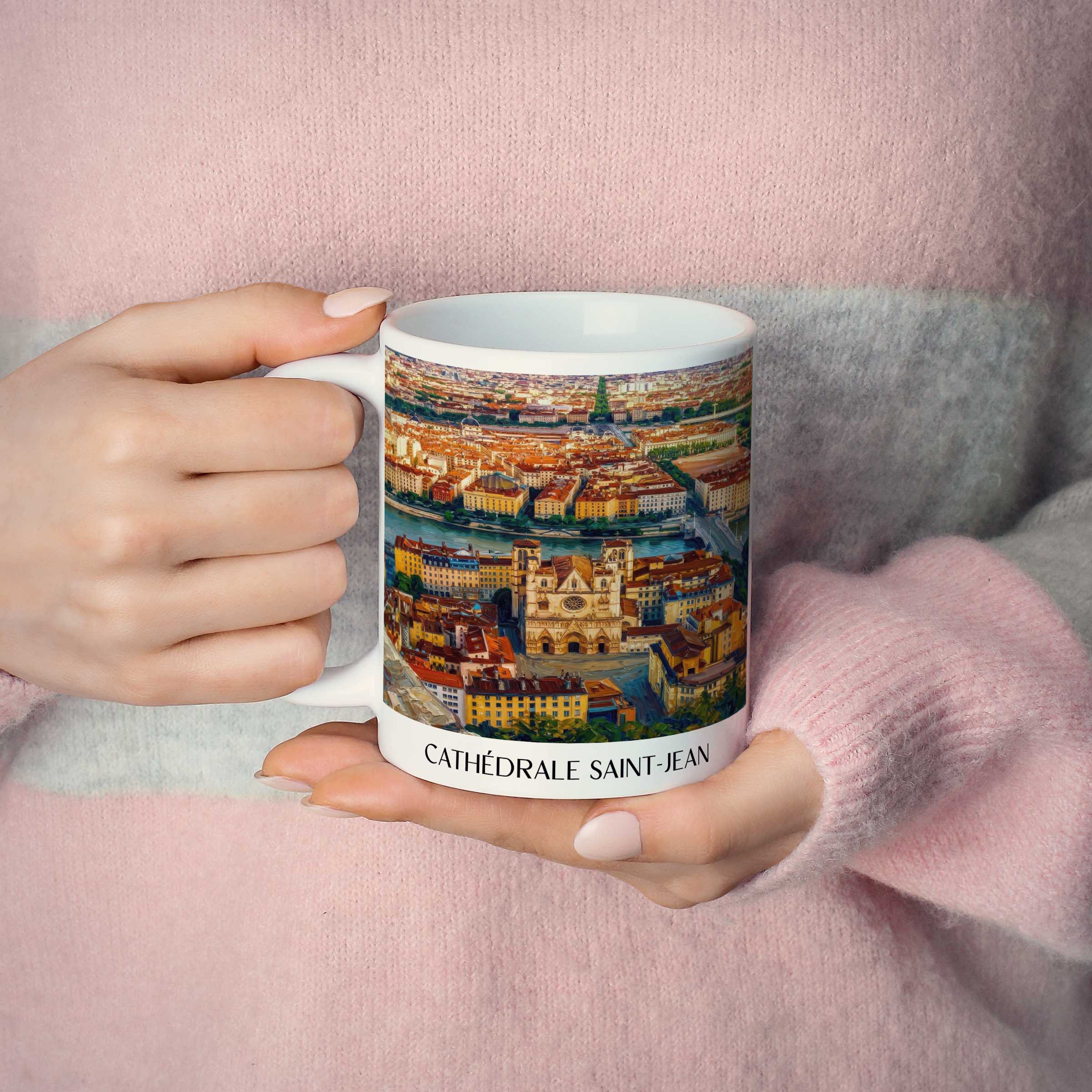 cathédrale-saint-jean-lyon-frankreich-kaffeebecher-oil-painting-oelgemaelde