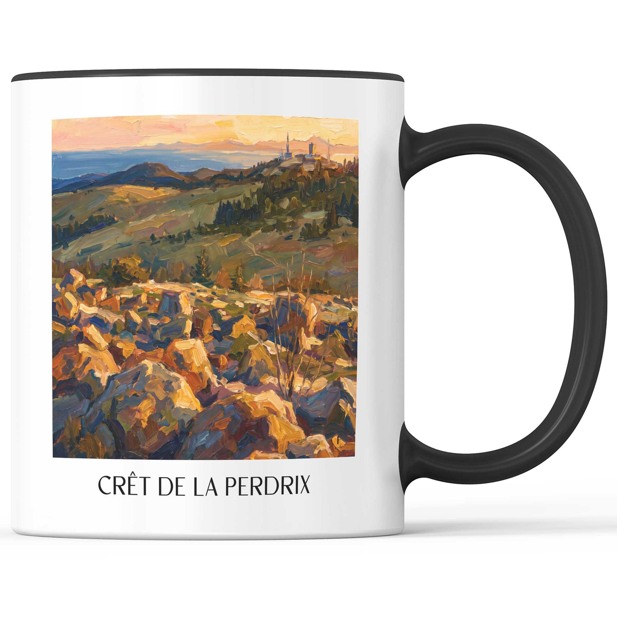 Crêt de la Perdrix Kaffeebecher - Pilat - Frankreich Becher - Kaffeetasse im Ölgemälde Stil