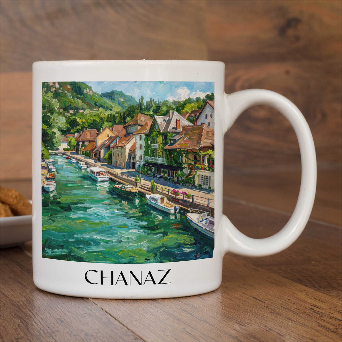chanaz-canal-de-savière-frankreich-kaffeebecher-oil-painting-oelgemaelde