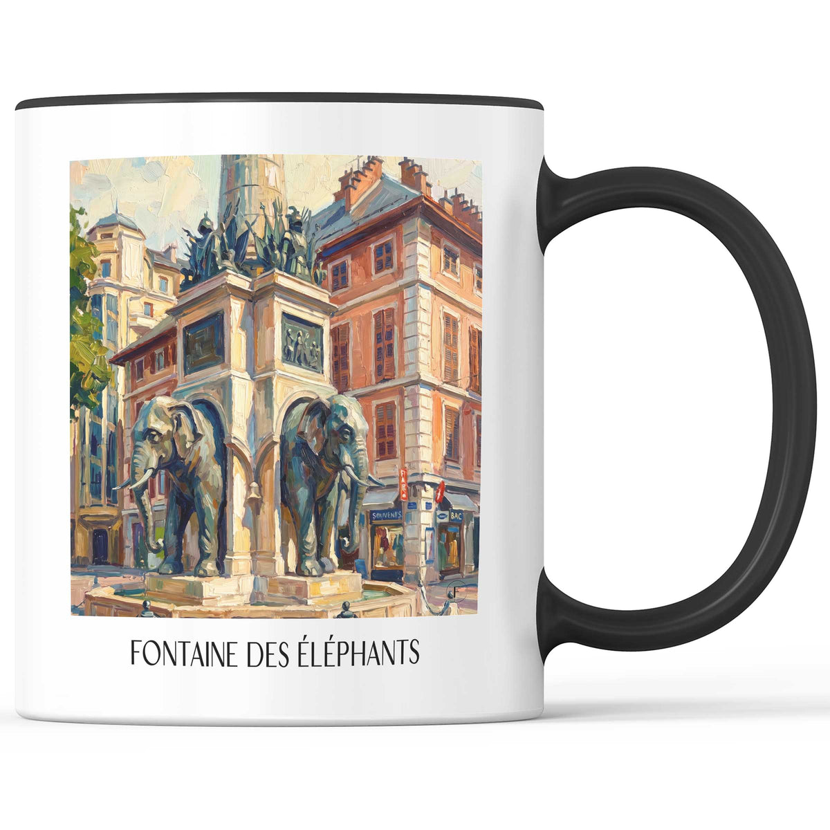 fontaine-des-éléphants-chambéry-frankreich-kaffeebecher-oil-painting-oelgemaelde