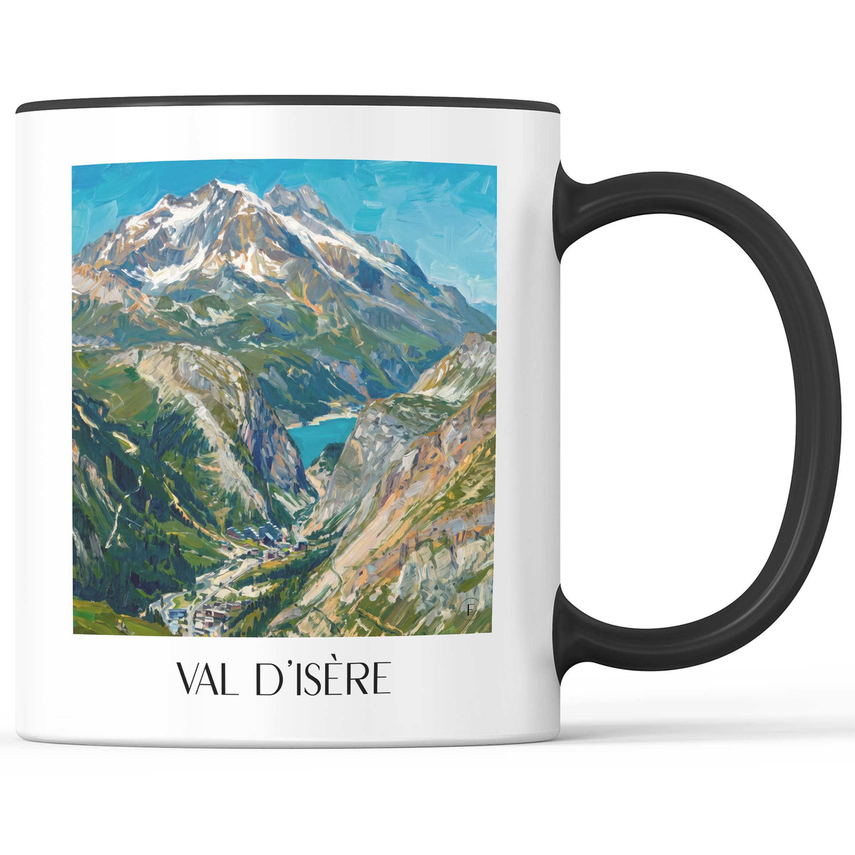 Val d'Isère Kaffeebecher - Tarentaise - Frankreich Becher - Kaffeetasse im Ölgemälde Stil