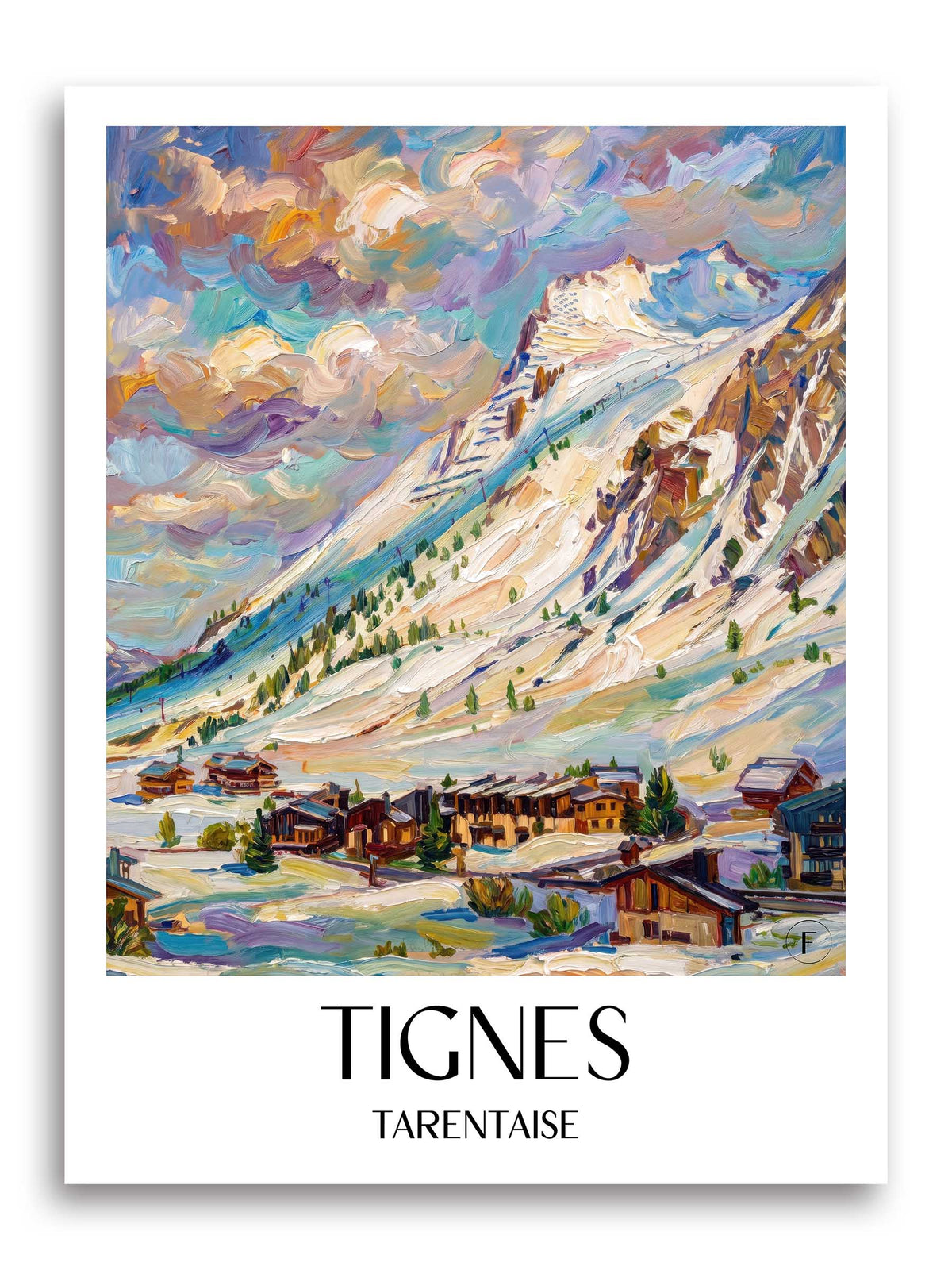 Tignes Poster - Tarentaise - Frankreich Kunstdruck - Ölgemälde von A4 bis A1