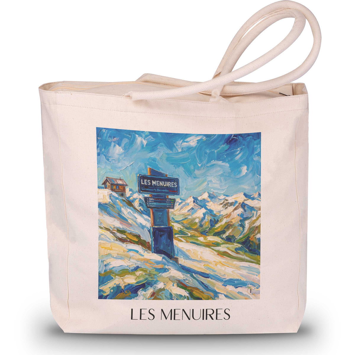 Les Menuires Shopping Tasche - Tarentaise - Frankreich Tote Bag - Einkaufstasche im Ölgemälde Stil