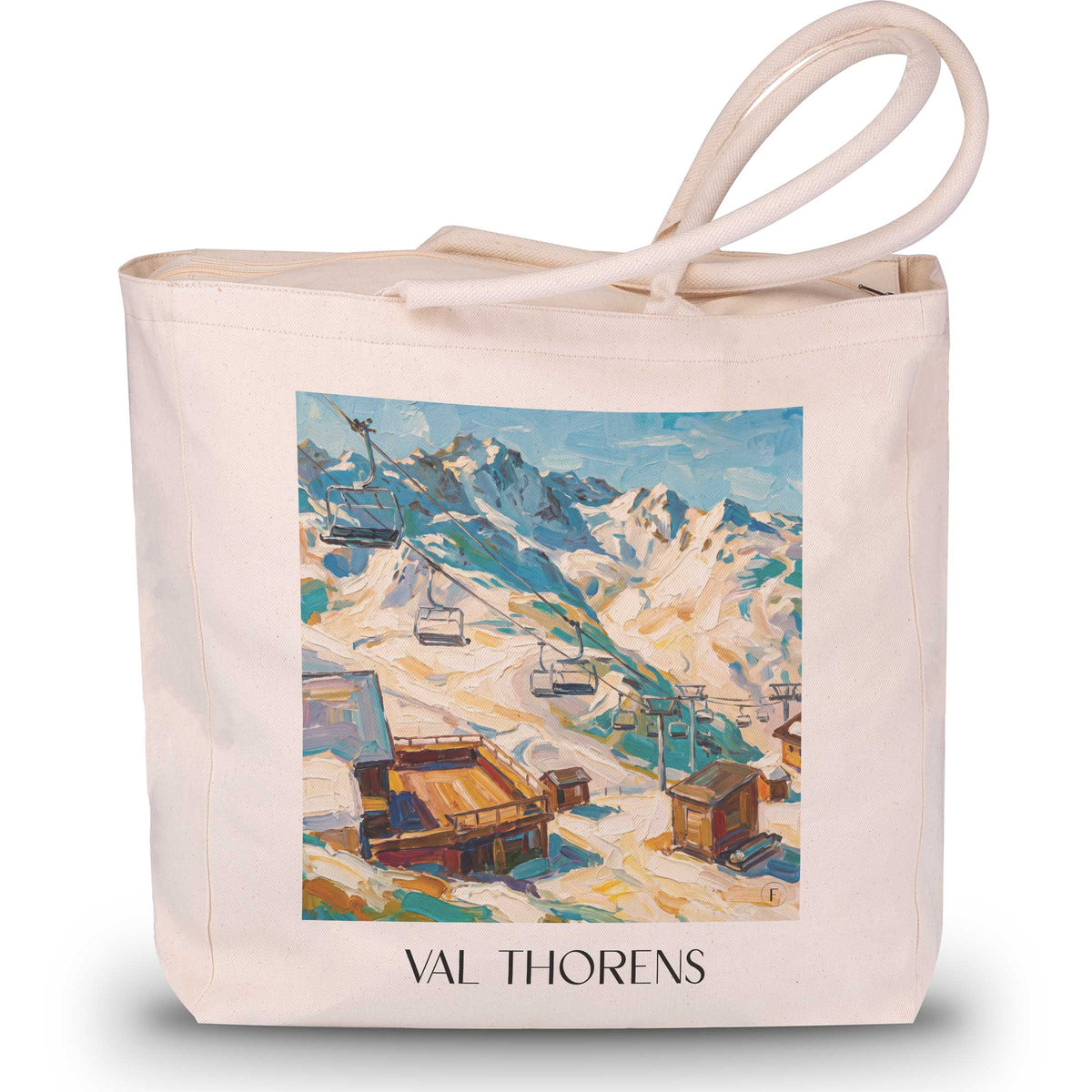 Val Thorens Shopping Tasche - Tarentaise - Frankreich Tote Bag - Einkaufstasche im Ölgemälde Stil