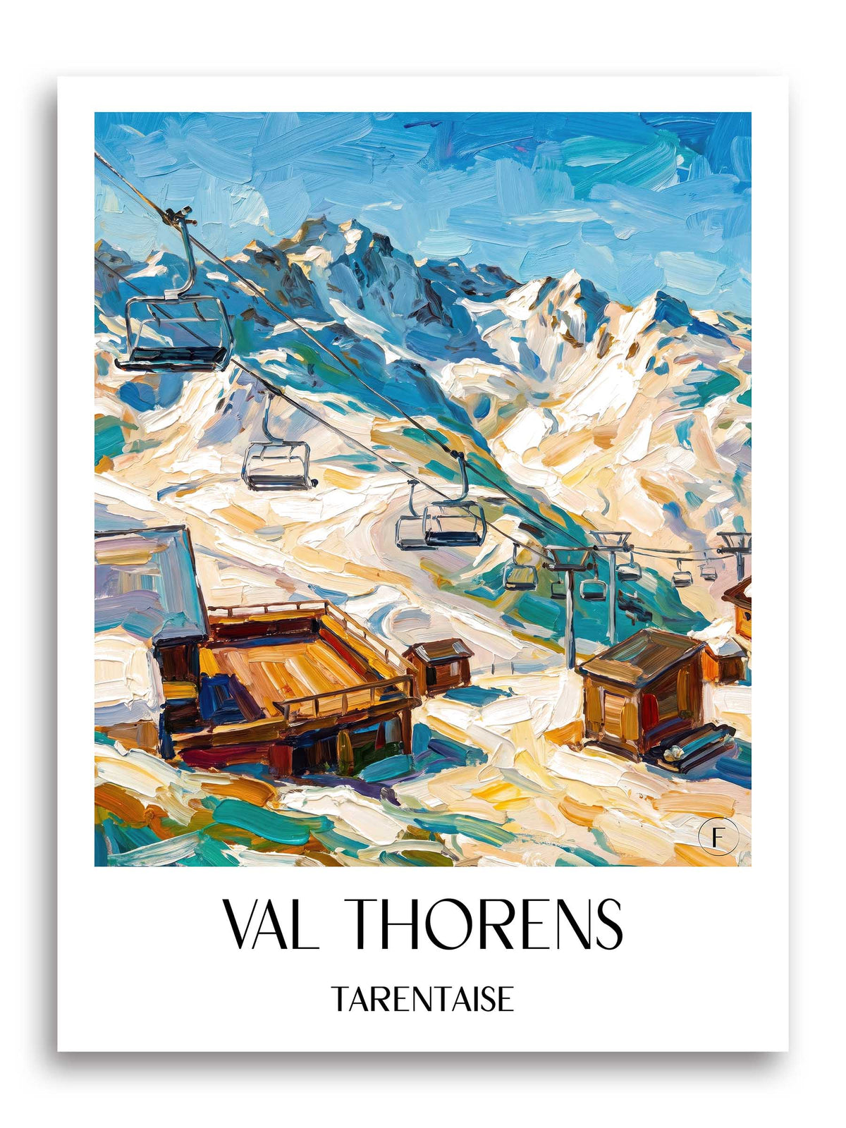 Val Thorens Poster - Tarentaise - Frankreich Kunstdruck - Ölgemälde von A4 bis A1