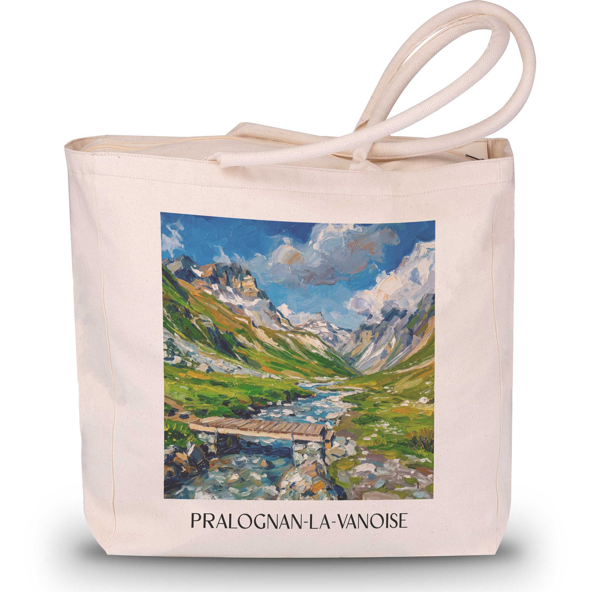 Pralognan-la-Vanoise Shopping Tasche - Vanoise - Frankreich Tote Bag - Einkaufstasche im Ölgemälde Stil