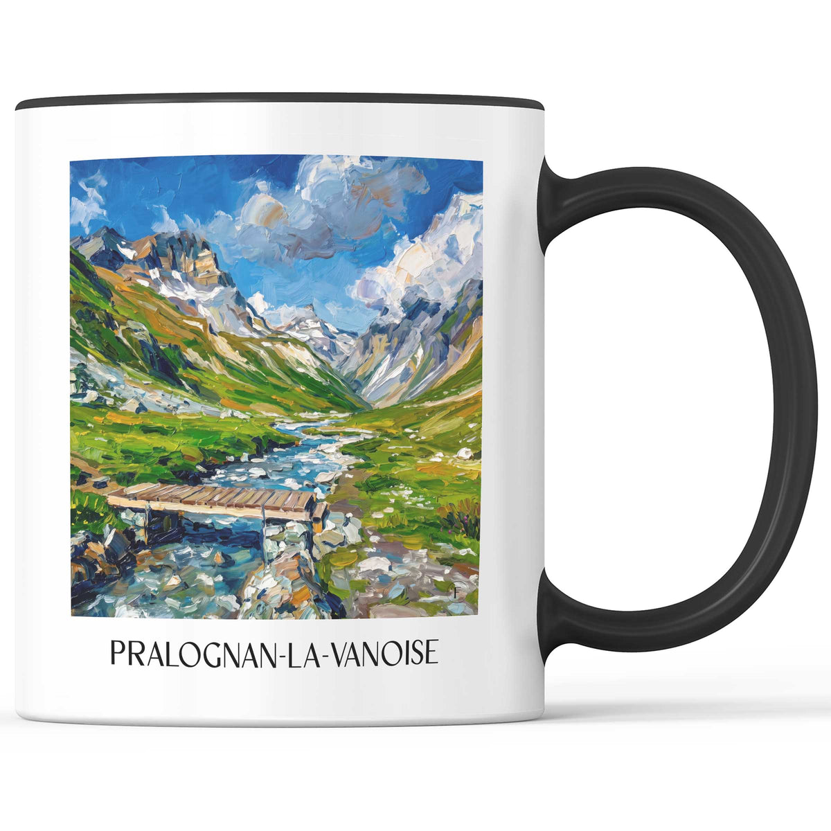 Pralognan-la-Vanoise Kaffeebecher - Vanoise - Frankreich Becher - Kaffeetasse im Ölgemälde Stil