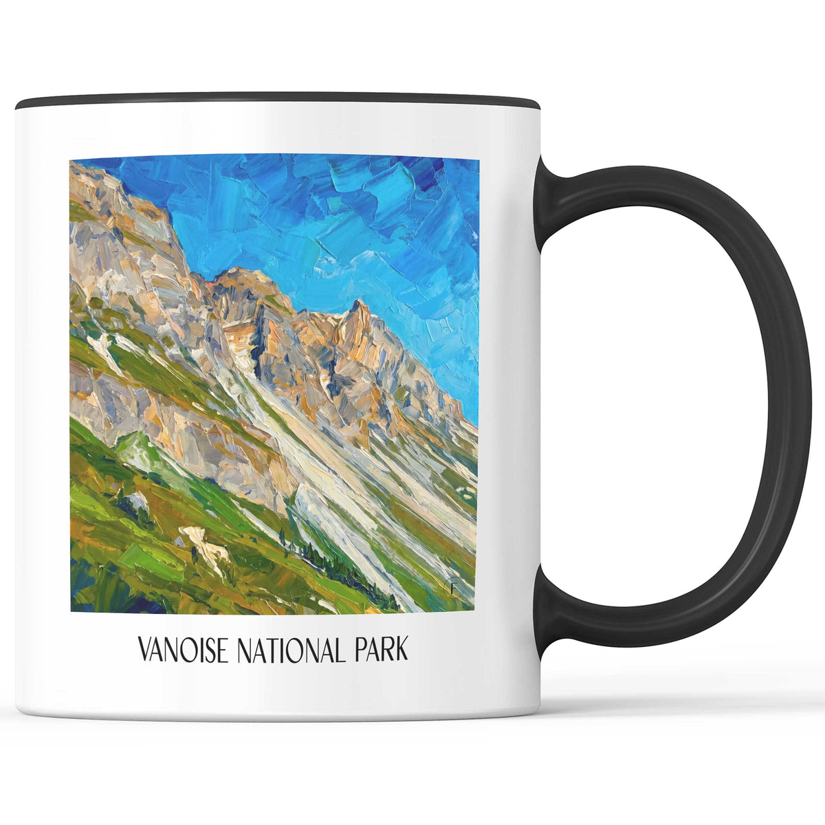 Parc National de la Vanoise Kaffeebecher - Savoie - Frankreich Becher - Kaffeetasse im Ölgemälde Stil