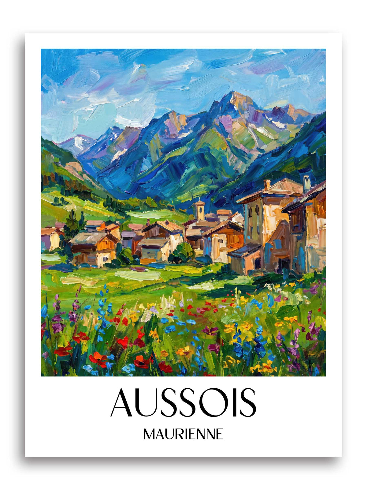 Aussois Poster - Maurienne - Frankreich Kunstdruck - Ölgemälde von A4 bis A1