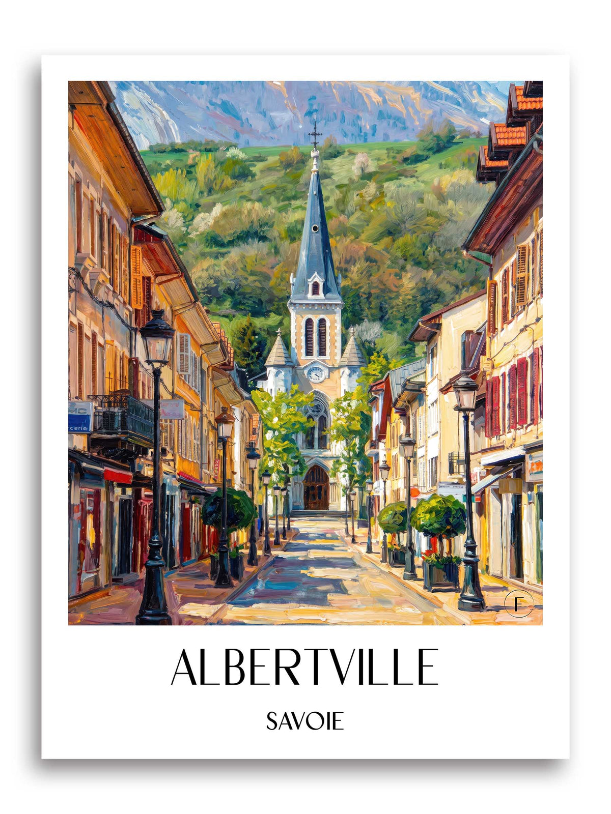 Albertville Poster - Savoie - Frankreich Kunstdruck - Ölgemälde von A4 bis A1