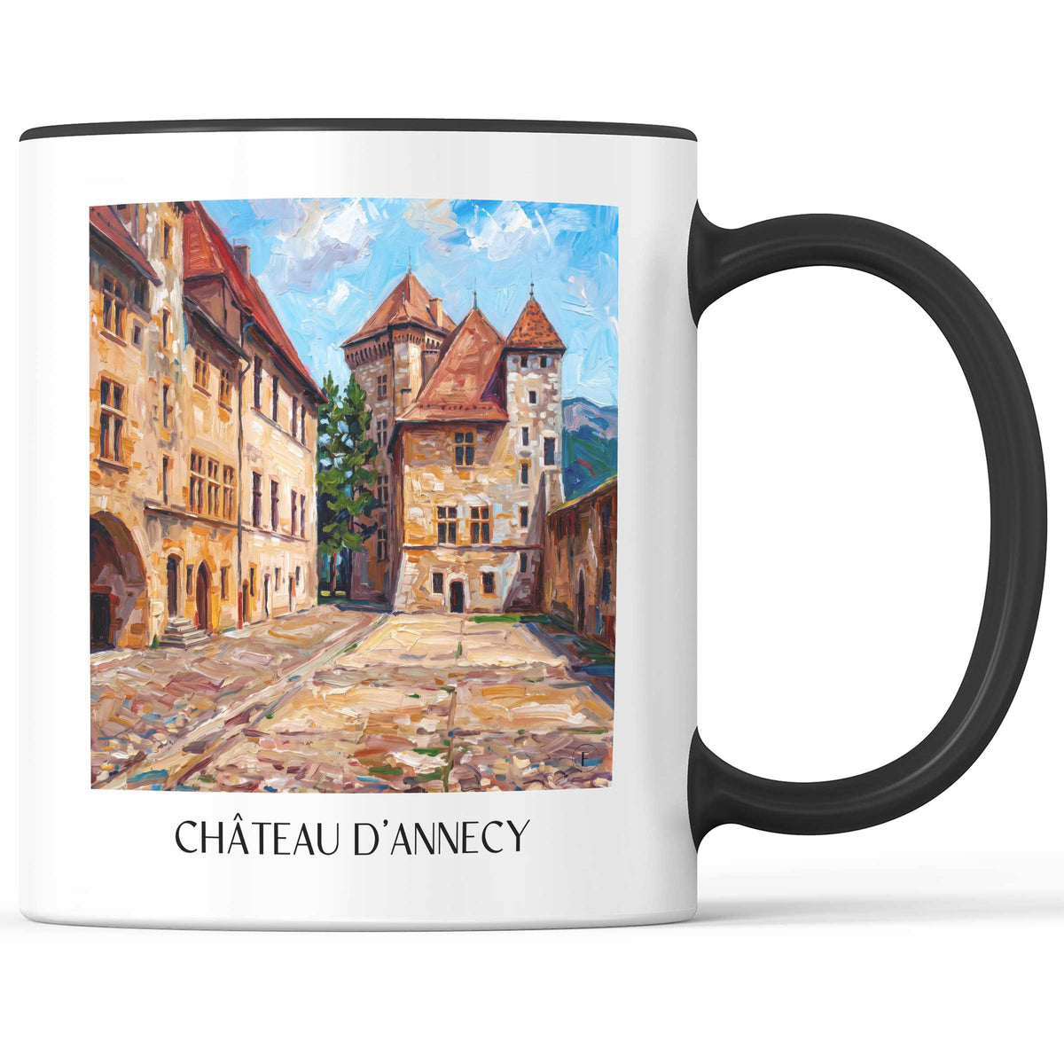 château-d'annecy-haute-savoie-frankreich-kaffeebecher-oil-painting-oelgemaelde
