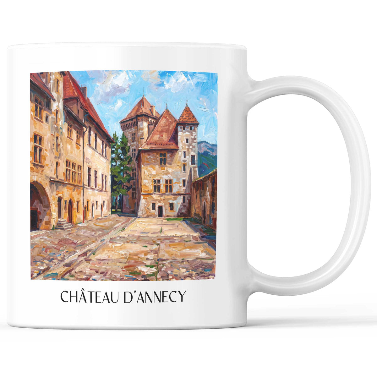 Château d'Annecy Kaffeebecher - Haute-Savoie - Frankreich Becher - Kaffeetasse im Ölgemälde Stil