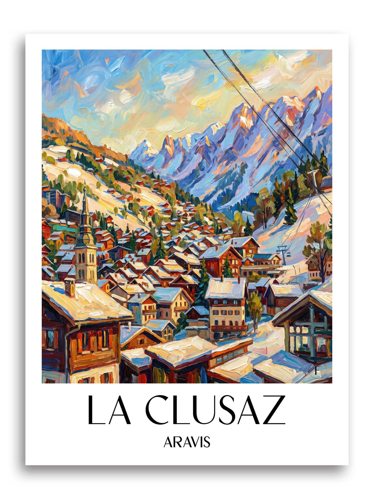 La Clusaz Poster - Aravis - Frankreich Kunstdruck - Ölgemälde von A4 bis A1