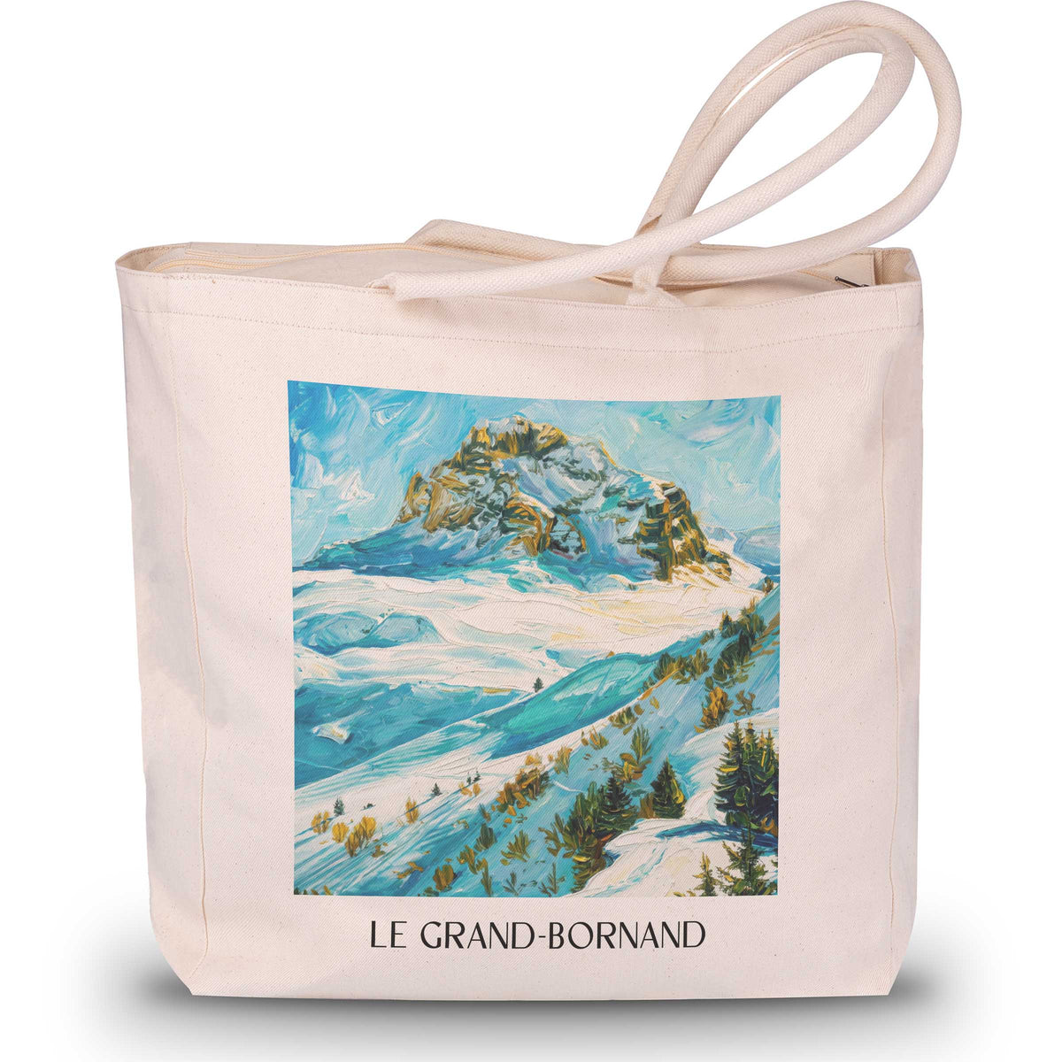 le-grand-bornand-aravis-frankreich-einkaufstasche-oil-painting-oelgemaelde