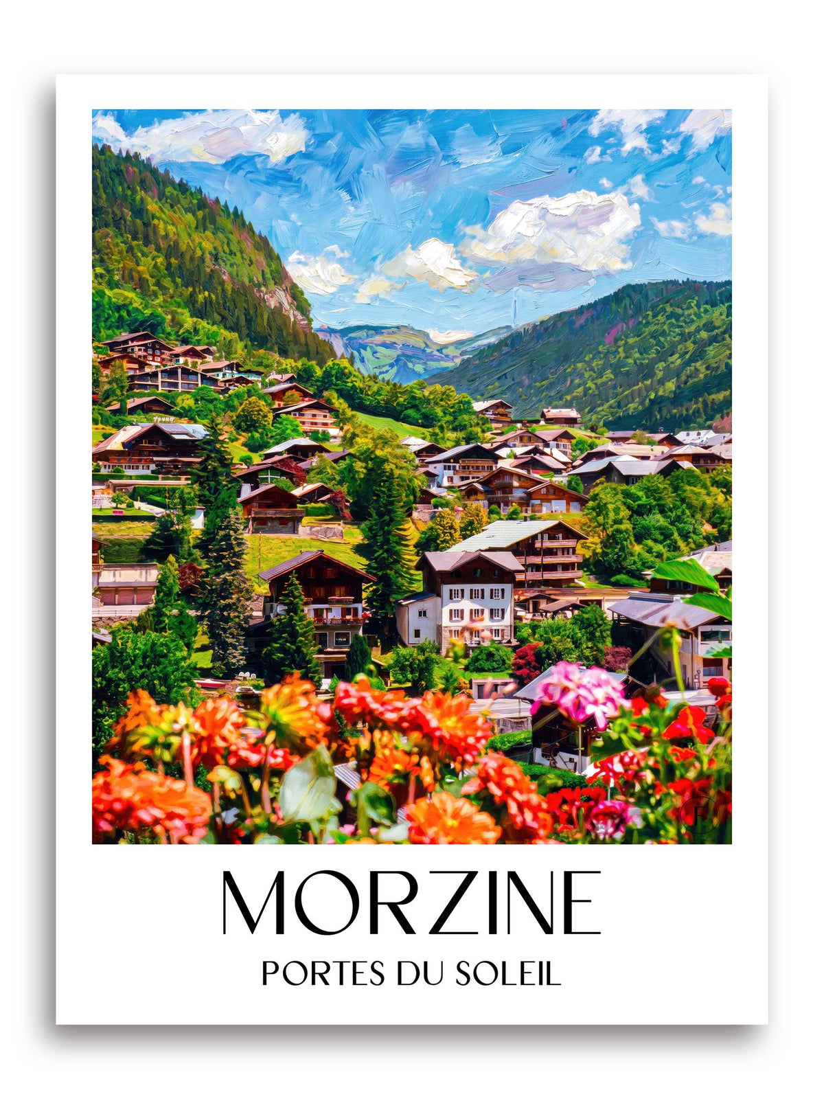 Morzine Poster - Portes du Soleil - Frankreich Kunstdruck - Ölgemälde von A4 bis A1