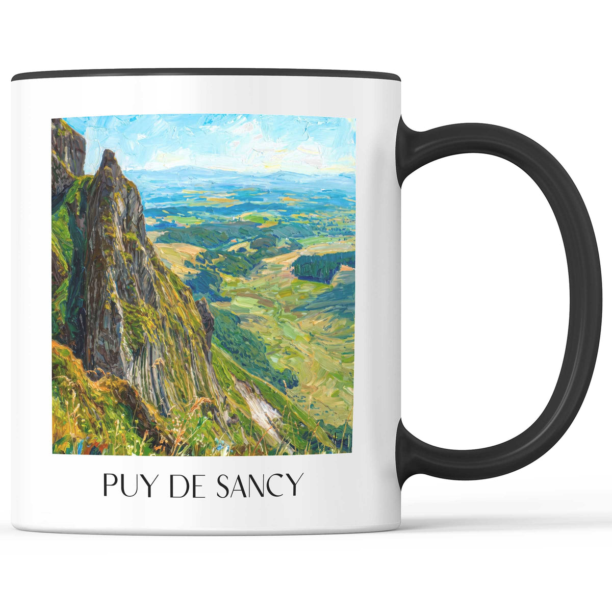 Puy de Sancy Kaffeebecher - Massif du Sancy - Frankreich Becher - Kaffeetasse im Ölgemälde Stil