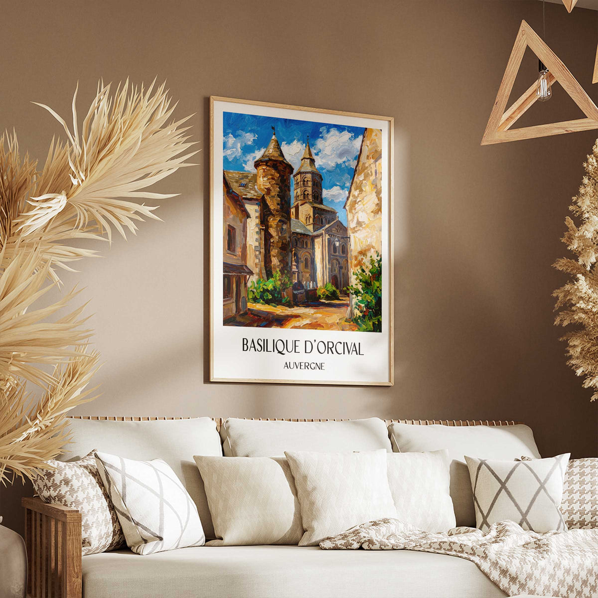 basilique-d'orcival-auvergne-frankreich-poster-oil-painting-oelgemaelde