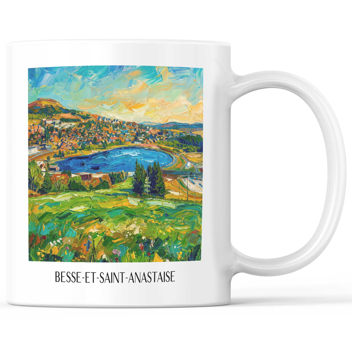 Besse-et-Saint-Anastaise Kaffeebecher - Sancy - Frankreich Becher - Kaffeetasse im Ölgemälde Stil