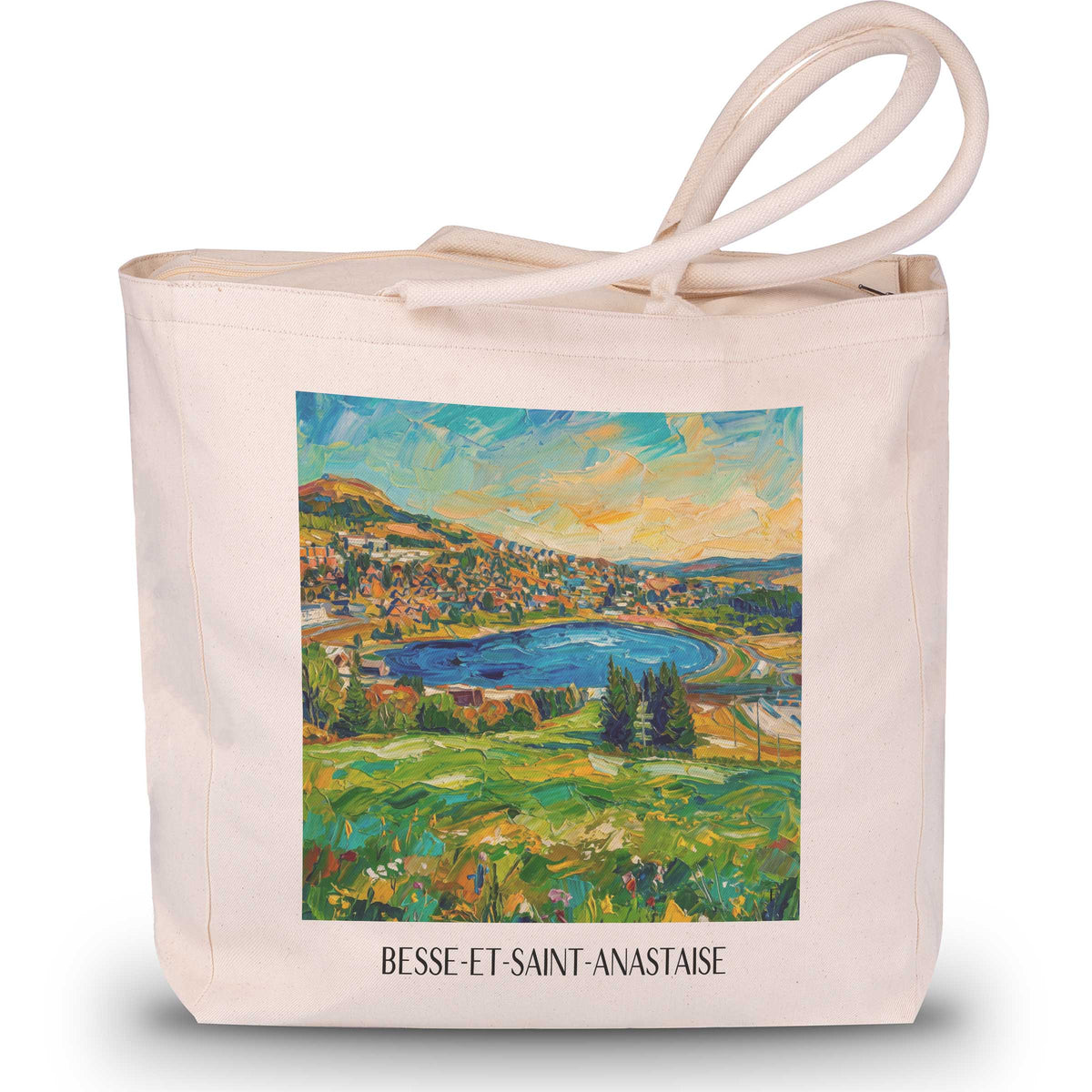 Besse-et-Saint-Anastaise Shopping Tasche - Sancy - Frankreich Tote Bag - Einkaufstasche im Ölgemälde Stil
