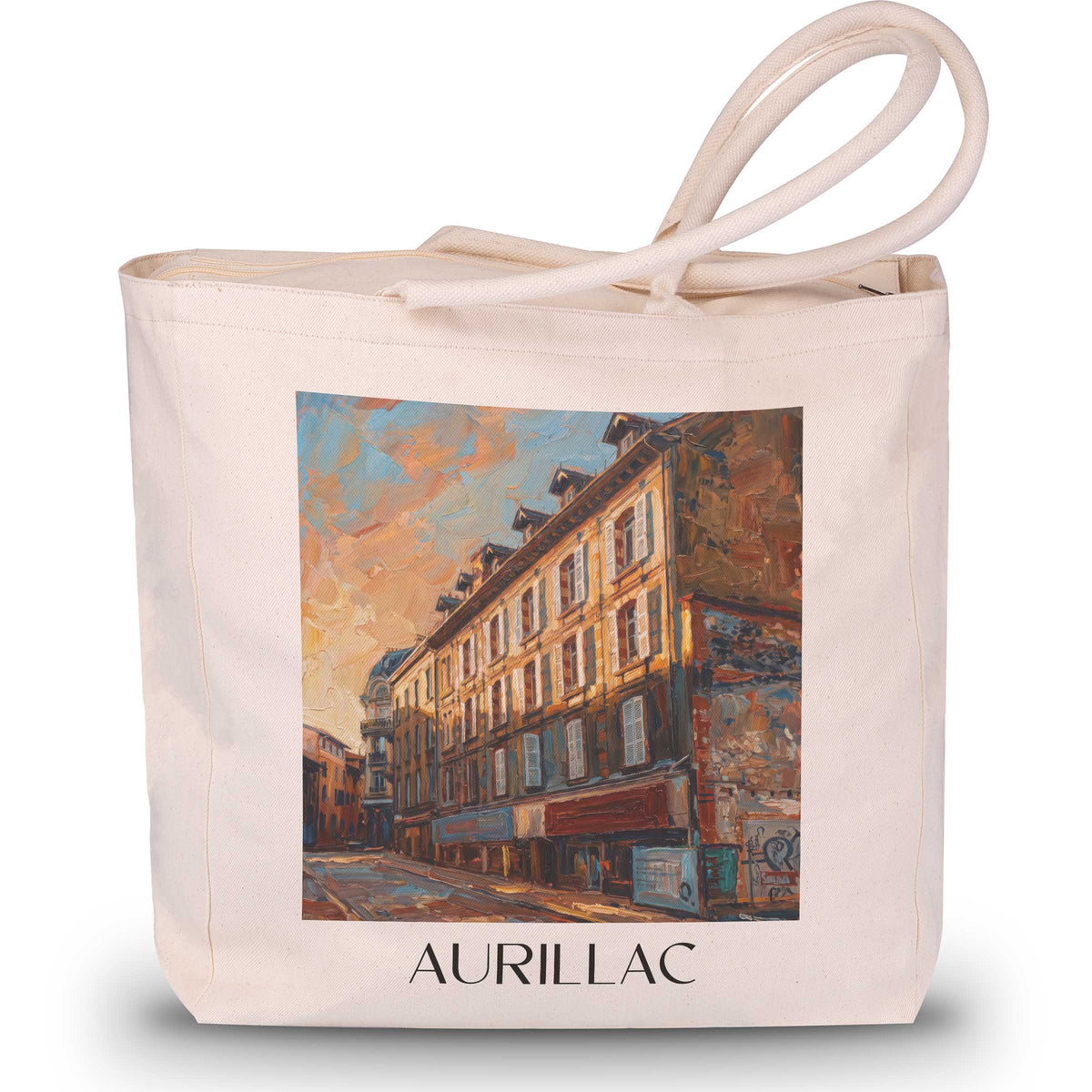 Aurillac Shopping Tasche - Cantal - Frankreich Tote Bag - Einkaufstasche im Ölgemälde Stil