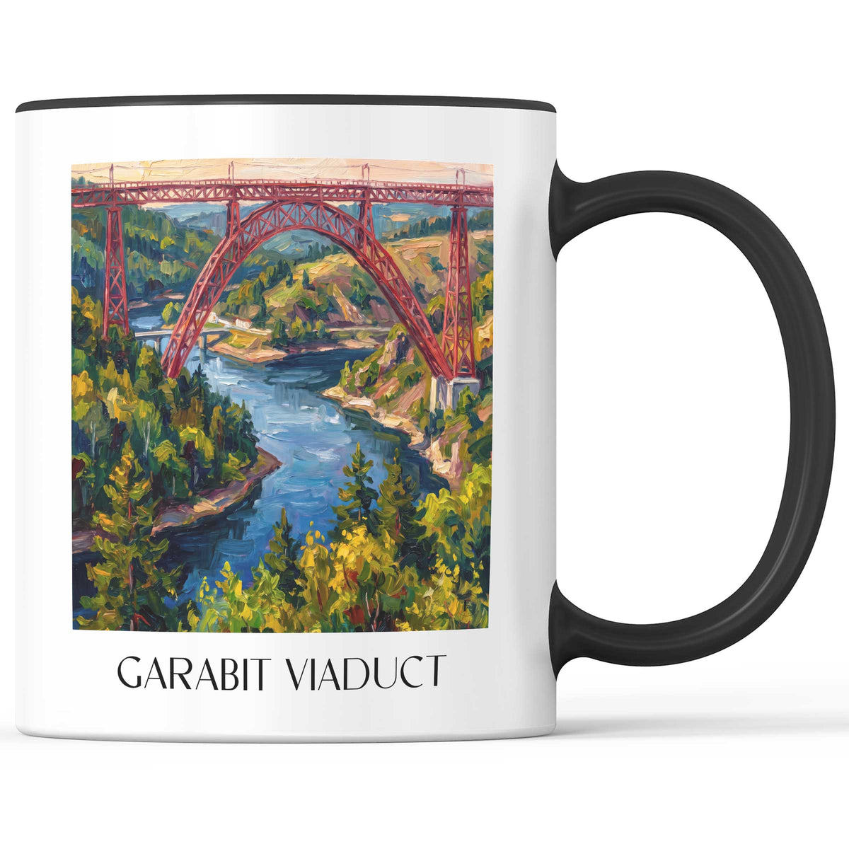 Viaduc de Garabit Kaffeebecher - Saint-Flour - Frankreich Becher - Kaffeetasse im Ölgemälde Stil