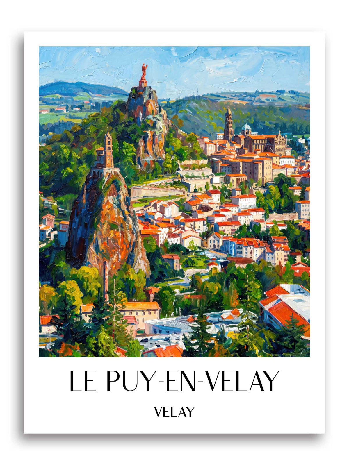 Le Puy-en-Velay Poster - Velay - Frankreich Kunstdruck - Ölgemälde von A4 bis A1