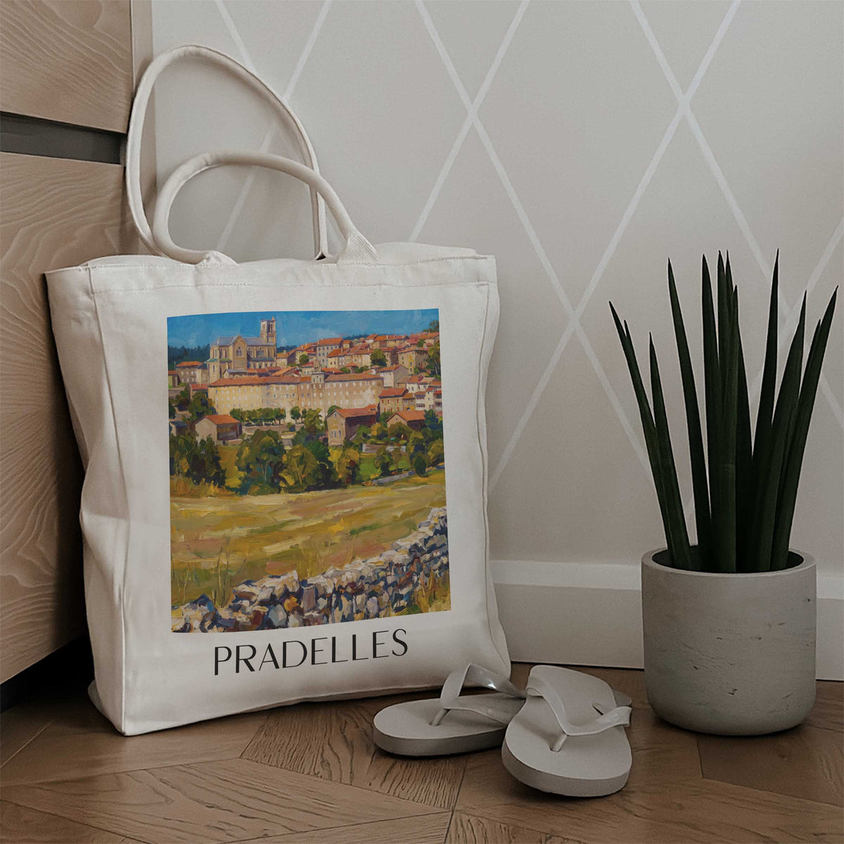 pradelles-velay-frankreich-einkaufstasche-oil-painting-oelgemaelde