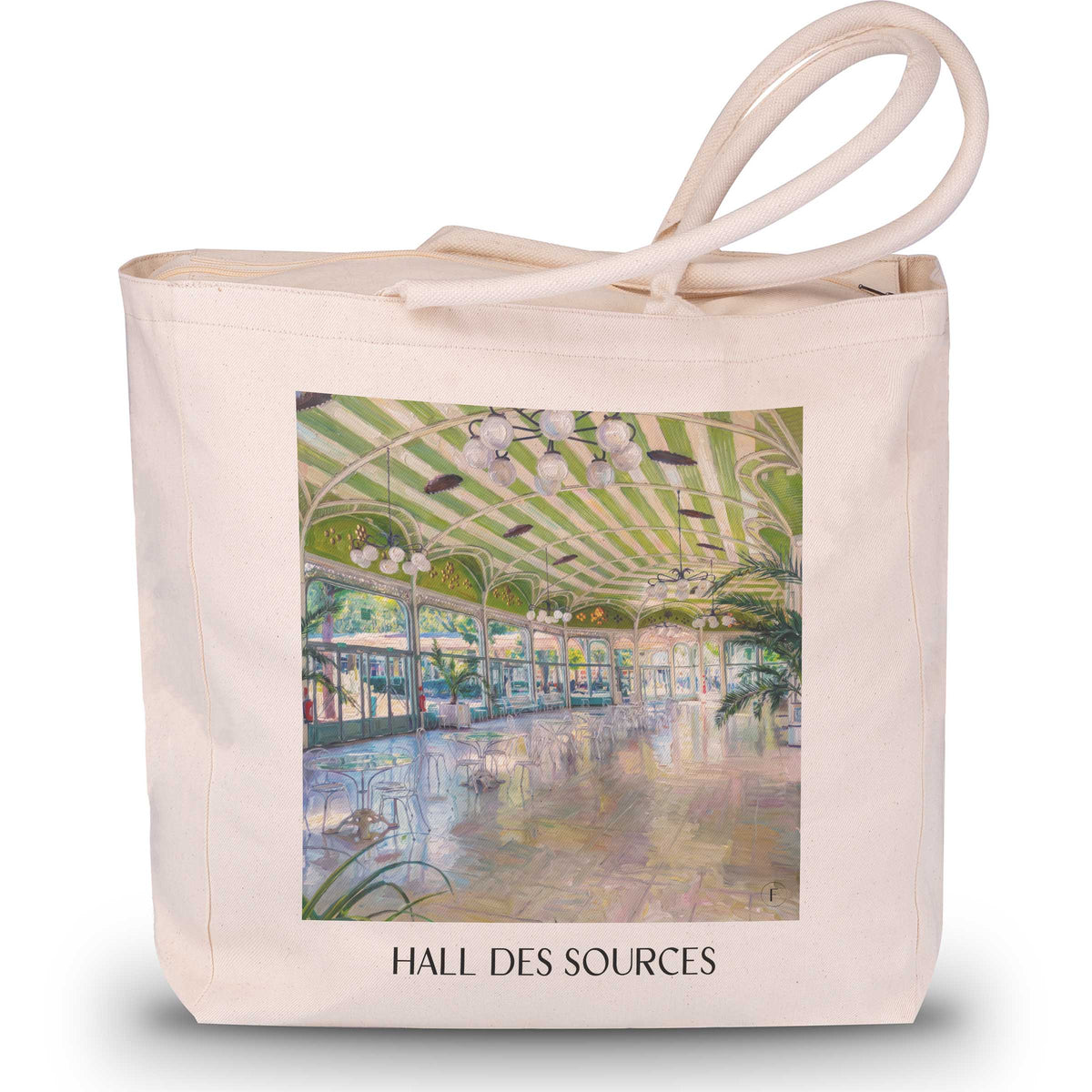 Hall des Sources Shopping Tasche - Vichy - Frankreich Tote Bag - Einkaufstasche im Ölgemälde Stil