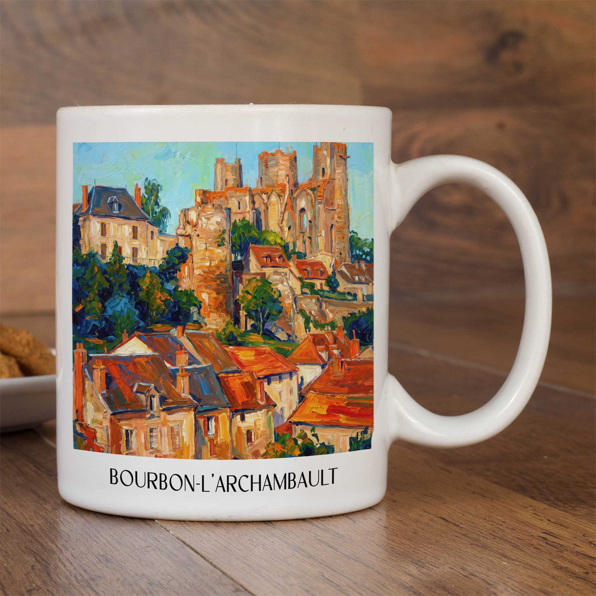 bourbon-l'archambault-bourbonnais-frankreich-kaffeebecher-oil-painting-oelgemaelde