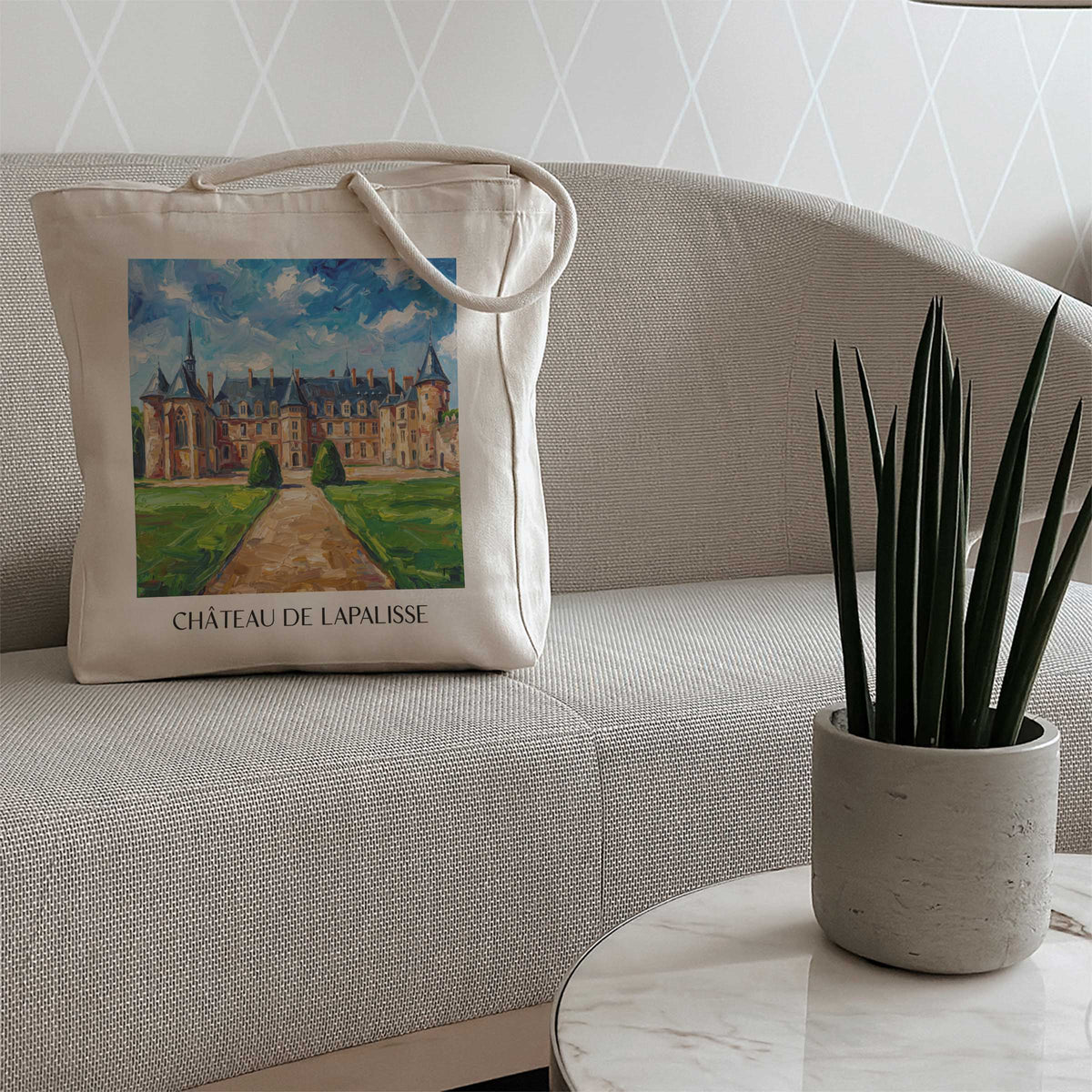 château-de-lapalisse-allier-frankreich-einkaufstasche-oil-painting-oelgemaelde