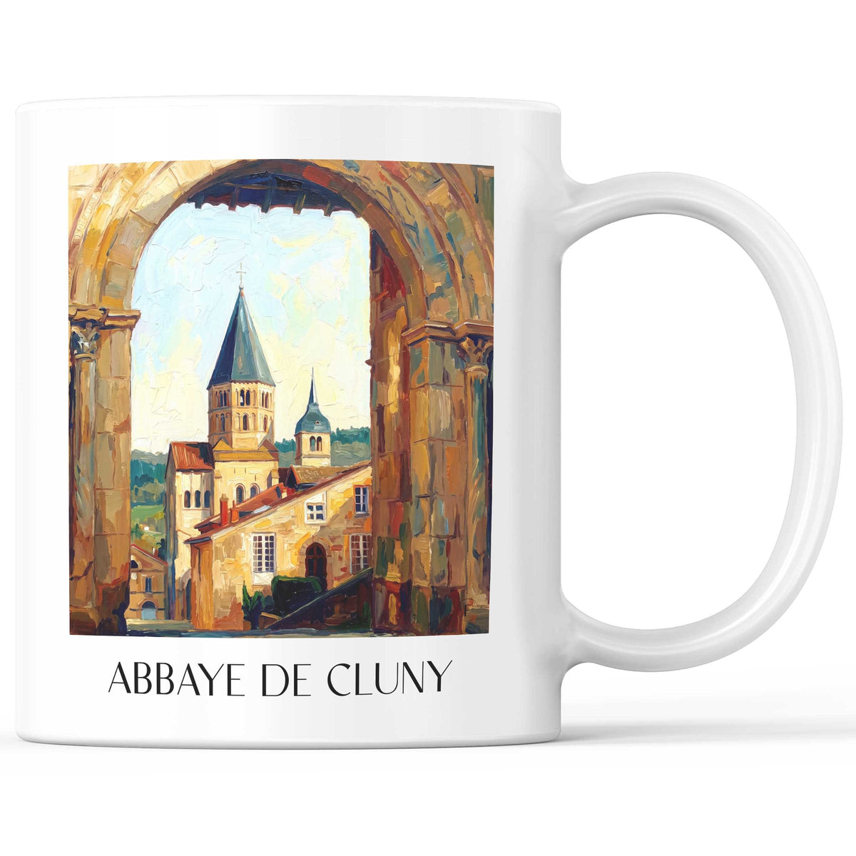 Abbaye de Cluny Kaffeebecher - Mâconnais - Frankreich Becher - Kaffeetasse im Ölgemälde Stil