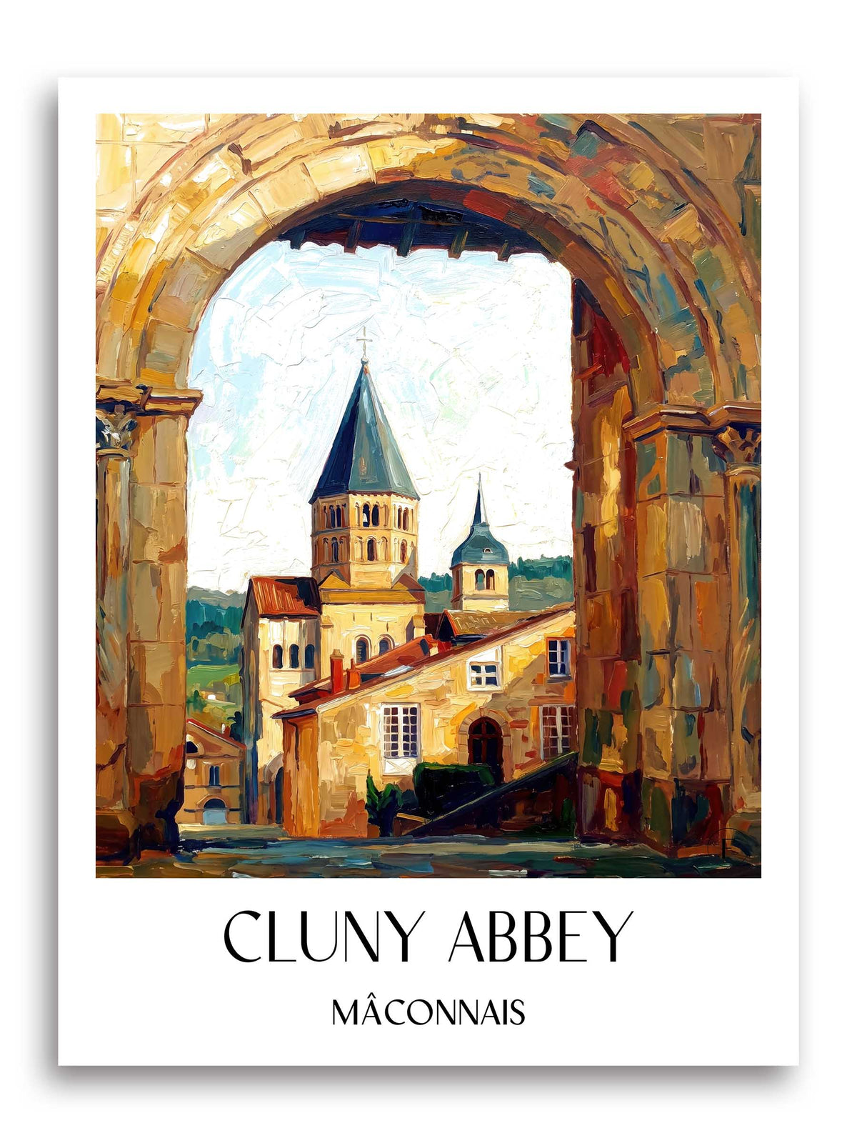 Abbaye de Cluny Poster - Mâconnais - Frankreich Kunstdruck - Ölgemälde von A4 bis A1