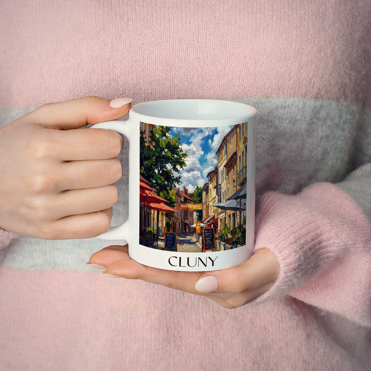 cluny-mâconnais-frankreich-kaffeebecher-oil-painting-oelgemaelde
