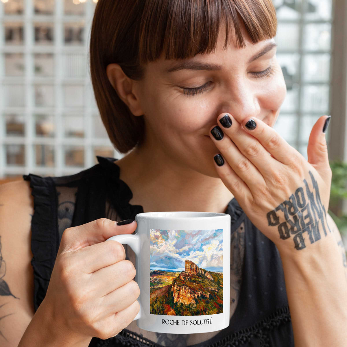 roche-de-solutré-mâconnais-frankreich-kaffeebecher-oil-painting-oelgemaelde