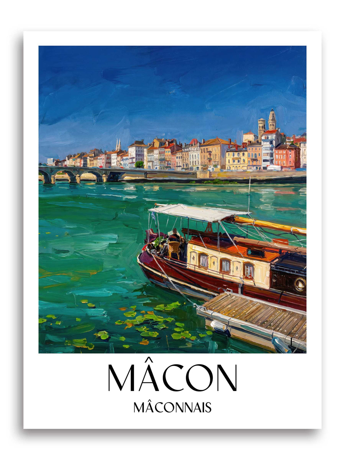 Mâcon Poster - Mâconnais - Frankreich Kunstdruck - Ölgemälde von A4 bis A1