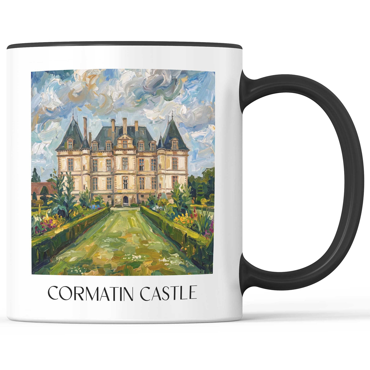 Château de Cormatin Kaffeebecher - Tournugeois - Frankreich Becher - Kaffeetasse im Ölgemälde Stil