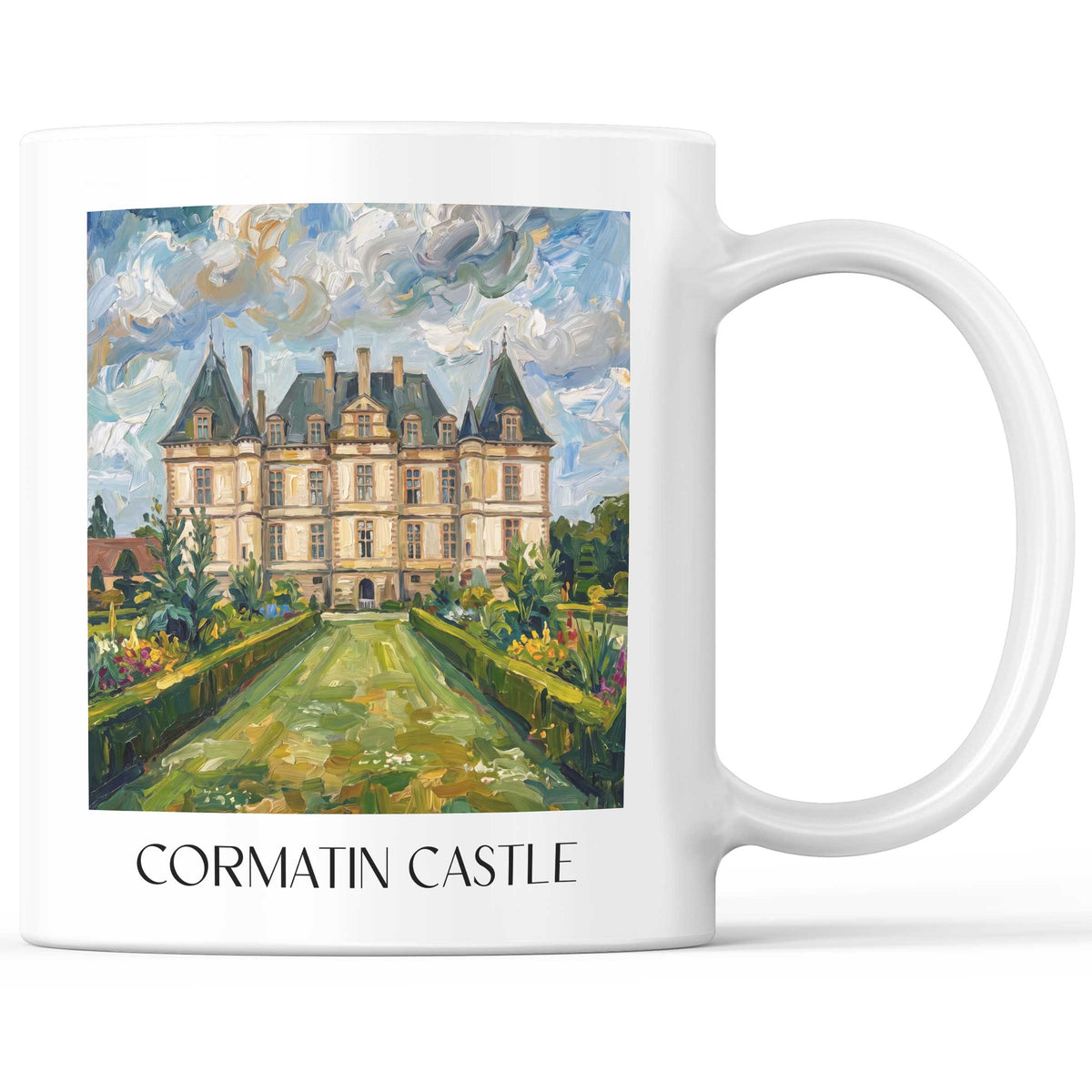 Château de Cormatin Kaffeebecher - Tournugeois - Frankreich Becher - Kaffeetasse im Ölgemälde Stil