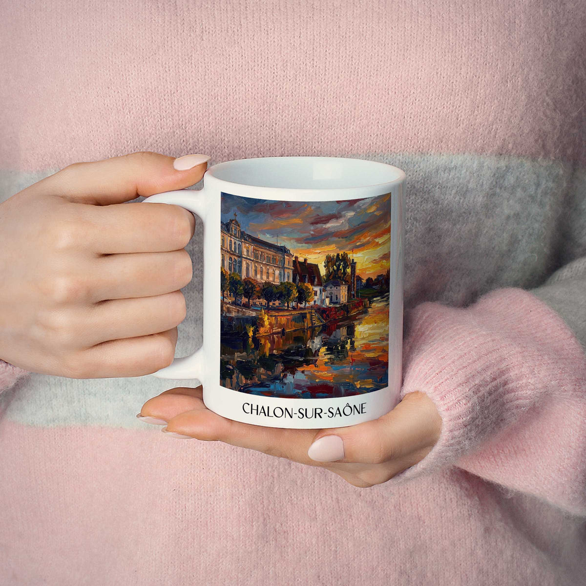 chalon-sur-saône-val-de-saône-frankreich-kaffeebecher-oil-painting-oelgemaelde