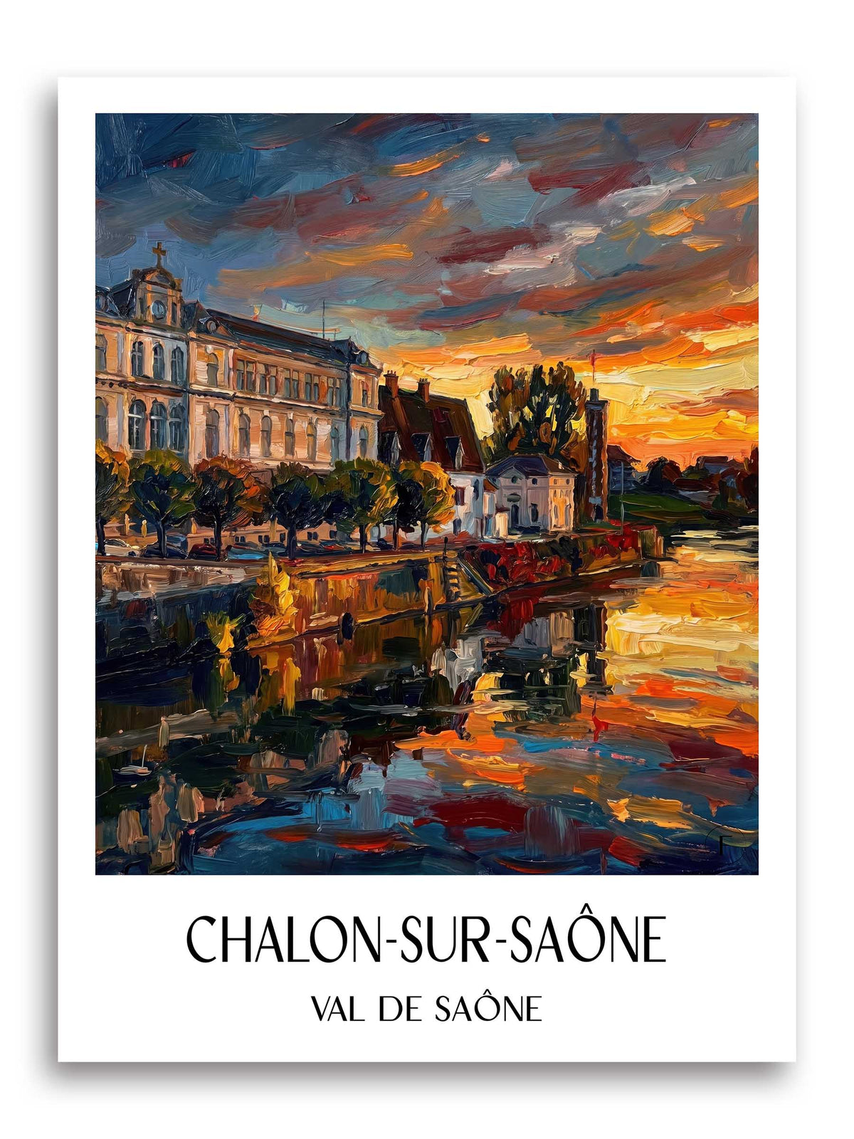 Chalon-sur-Saône Poster - Val de Saône - Frankreich Kunstdruck - Ölgemälde von A4 bis A1