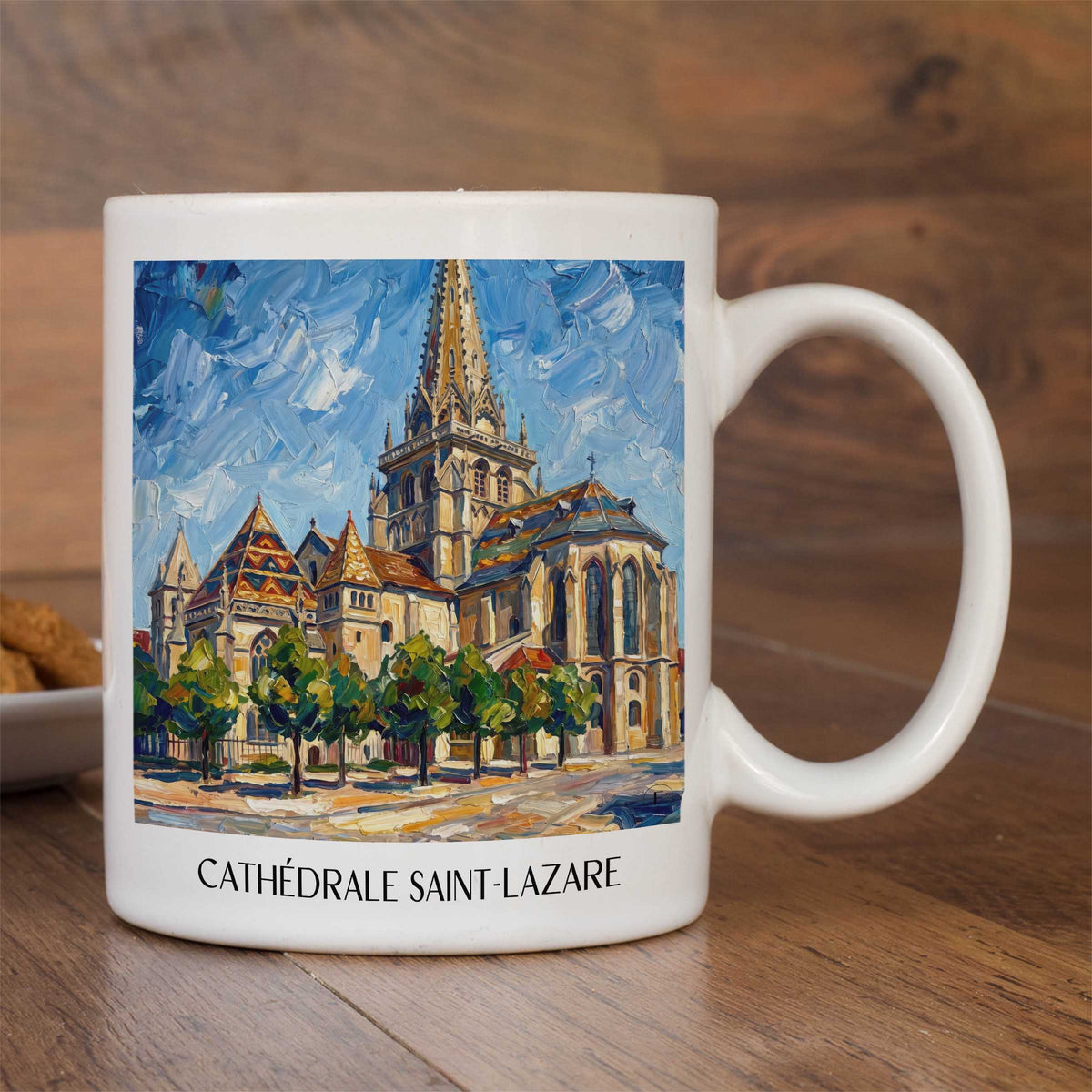 cathédrale-saint-lazare-autun-frankreich-kaffeebecher-oil-painting-oelgemaelde